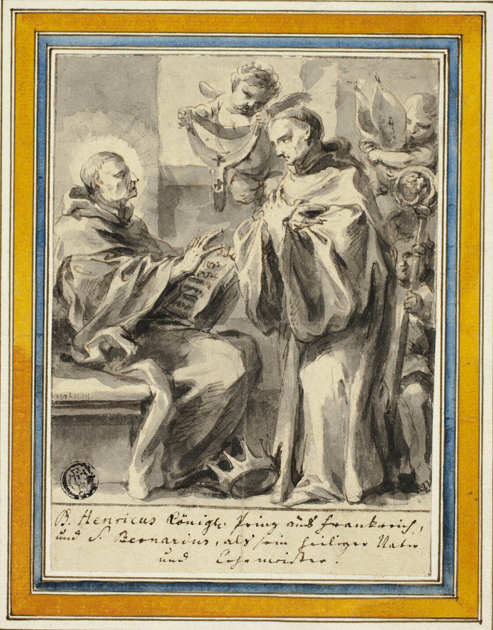 König Heinrich von Frankreich und der heilige Bernhard von Clairvaux von Johann Christoph Lischka