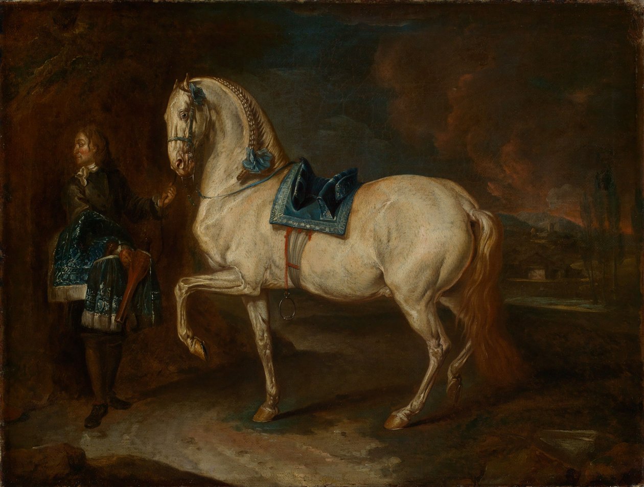 Stallmeister mit Schimmel von Johann Elias Ridinger