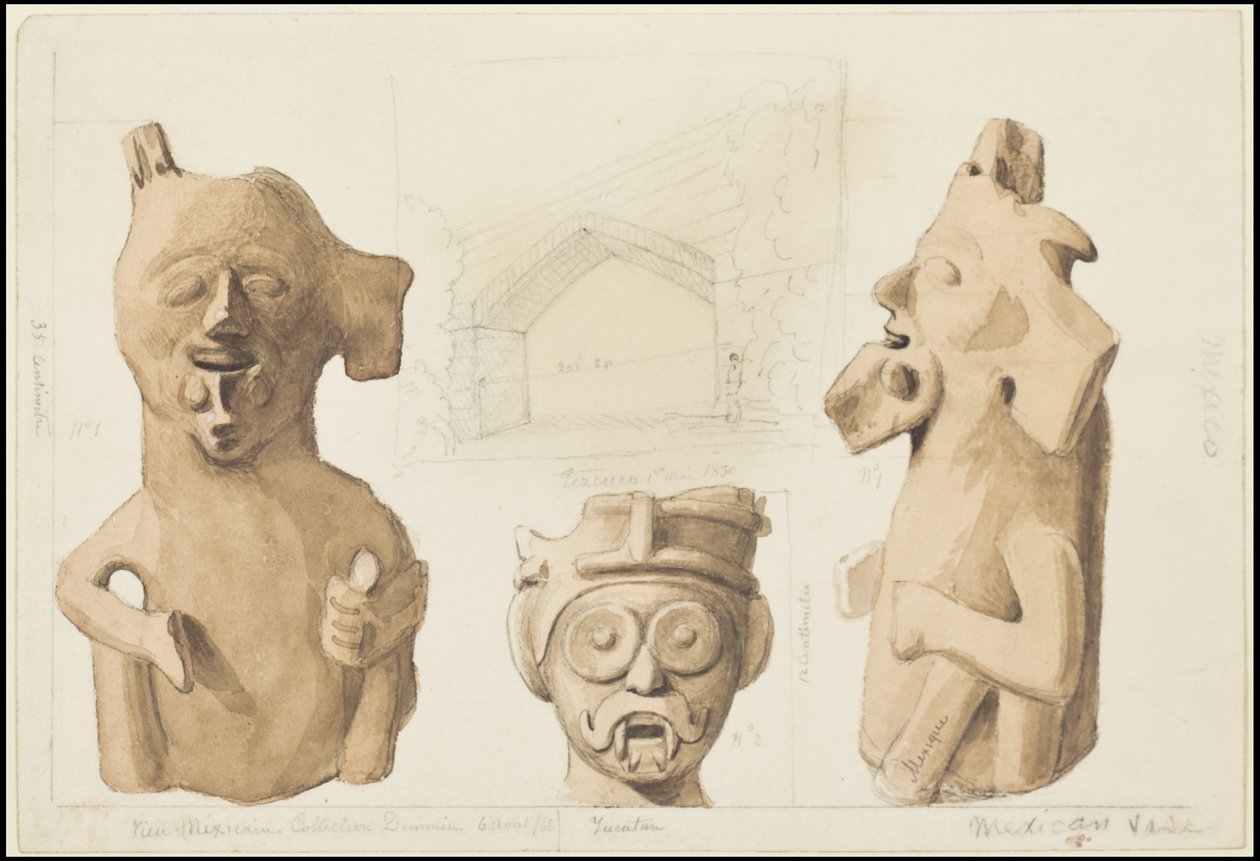 Eine Sammlung von Waldecks Originalkunstwerken aus Mesoamerika, Box 3 von 22 von Johann Friedrich Maximilian von Waldeck