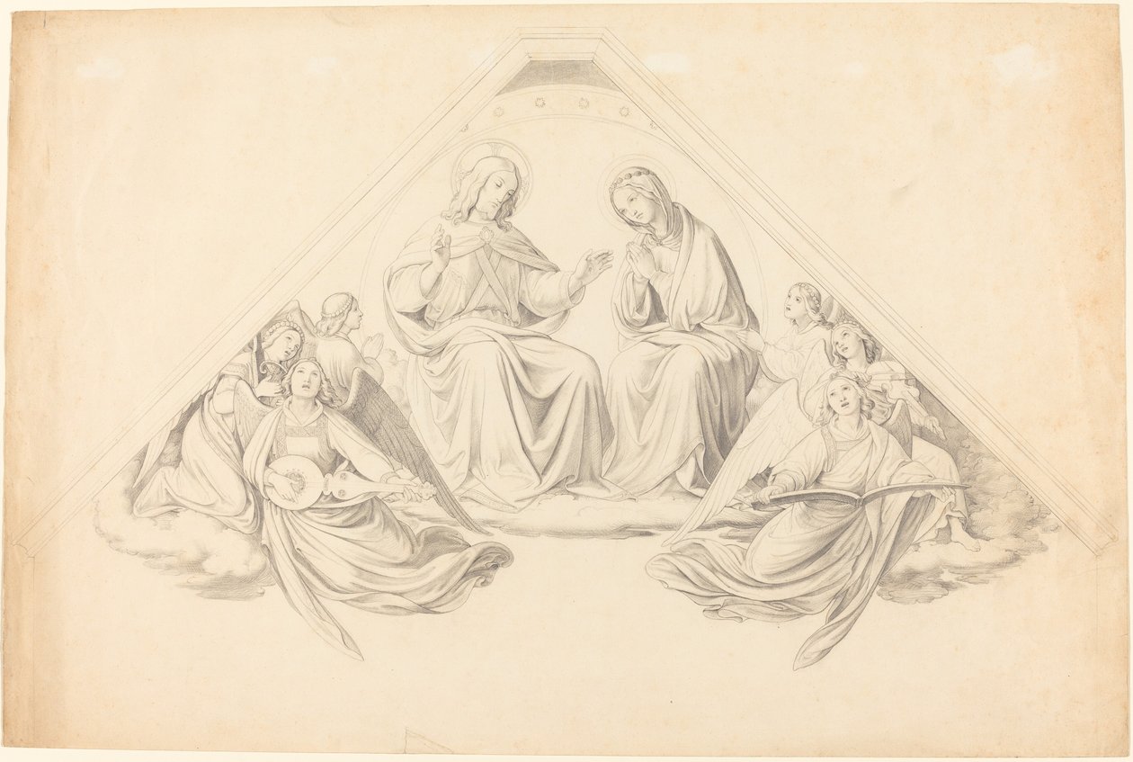Christus und die Jungfrau mit musizierenden Engeln von Johann Friedrich Overbeck