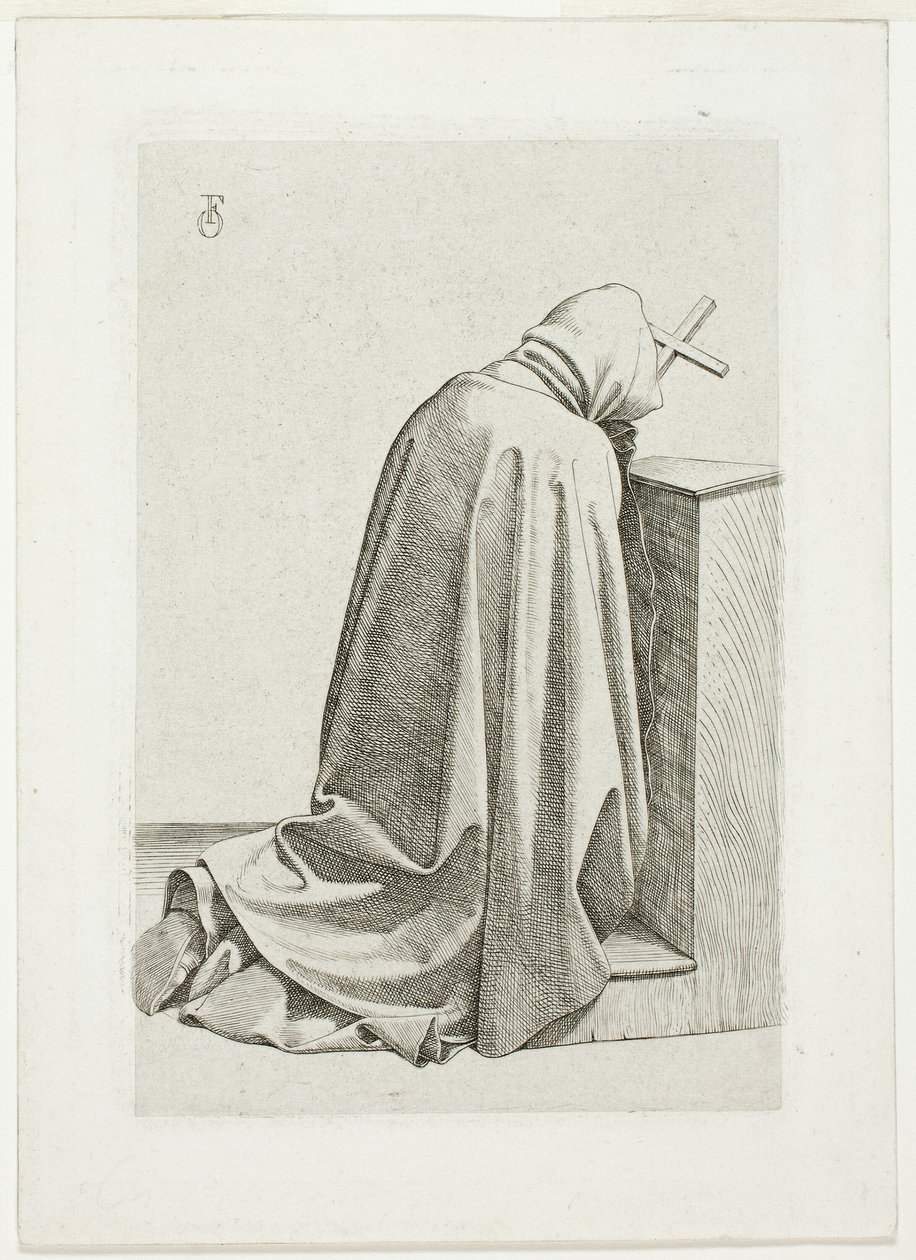 Kniender Pilger mit Kreuz und Buch von Johann Friedrich Overbeck