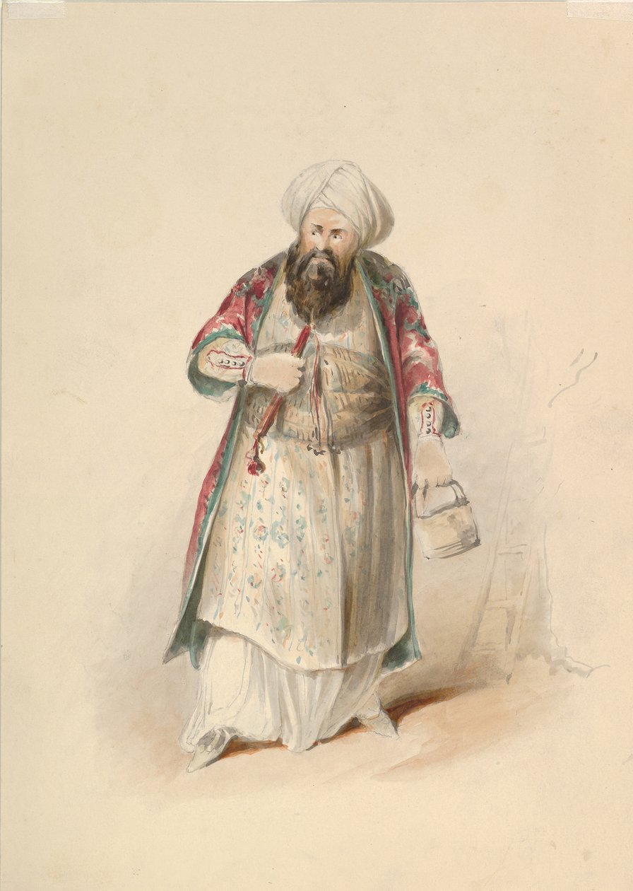 Kostümstudie für Osmin in Die Entführung aus dem Serail von W.A. Mozart, ca. 1830-50 von Johann Georg Christoph Fries