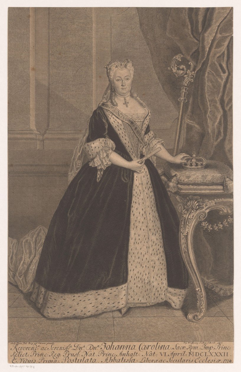 Porträt von Johanna Charlotte von Anhalt-Dessau von Johann Georg Wolffgang