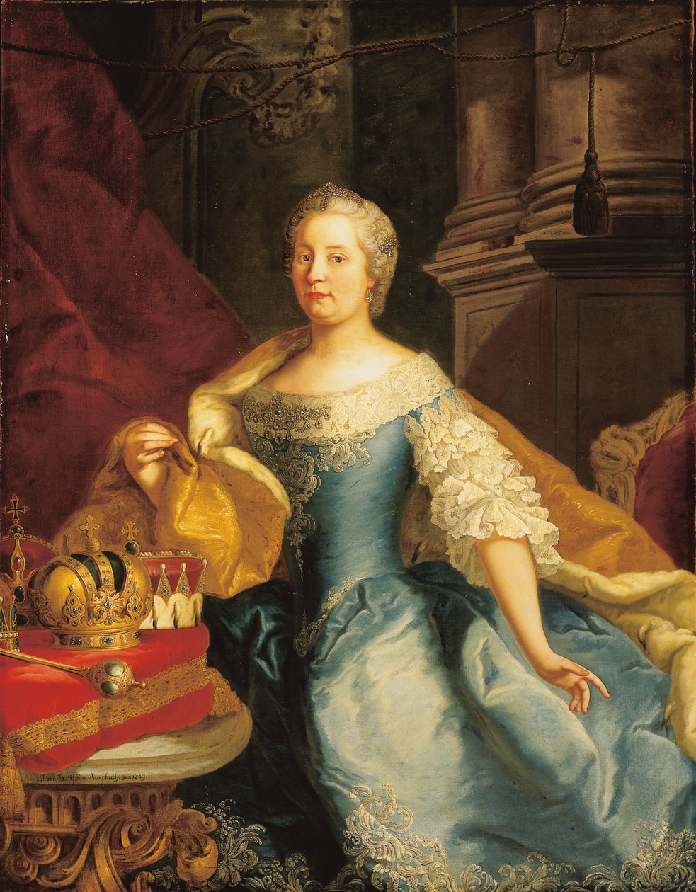 Porträt der Kaiserin Maria Theresia, 1749 von Johann Gottfried Auerbach