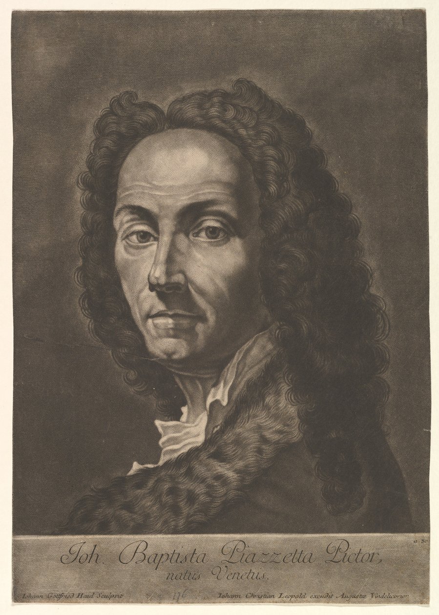 Porträt von Giovanni Battista Piazzetta, frühes 18. Jahrhundert von Johann Gottfried Haid