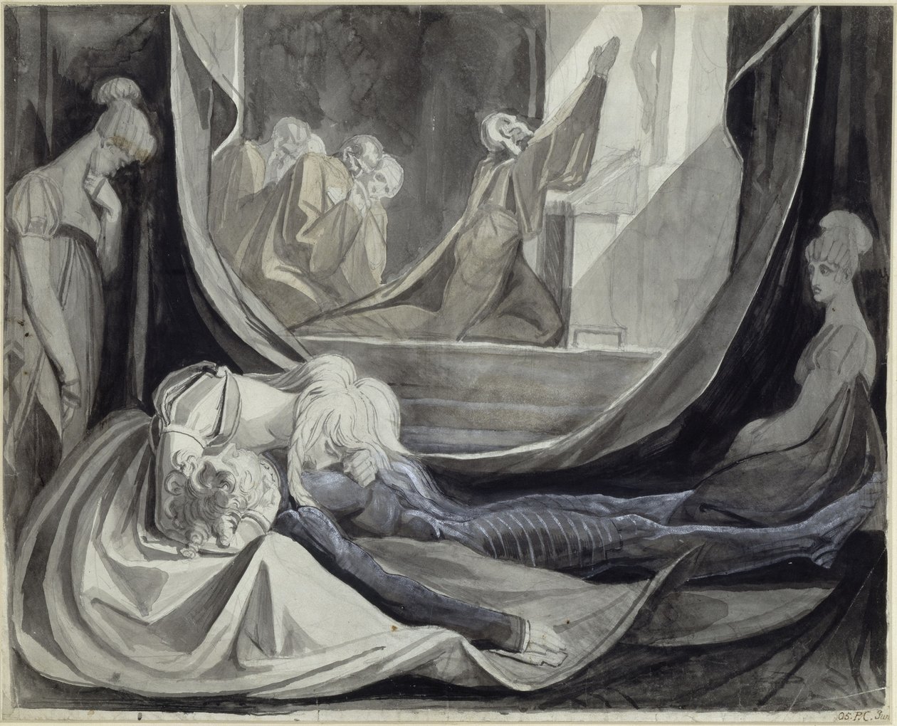 Kriemhild hält Totenwache für Siegfried von Johann Heinrich Füssli