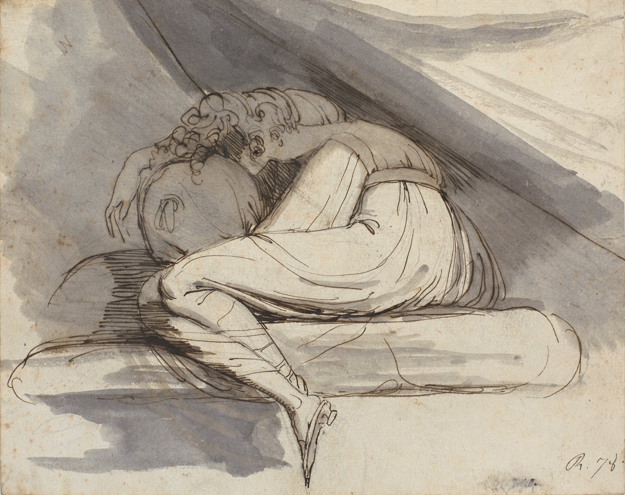 Sitzende Frau, zusammengerollt von Johann Heinrich Füssli