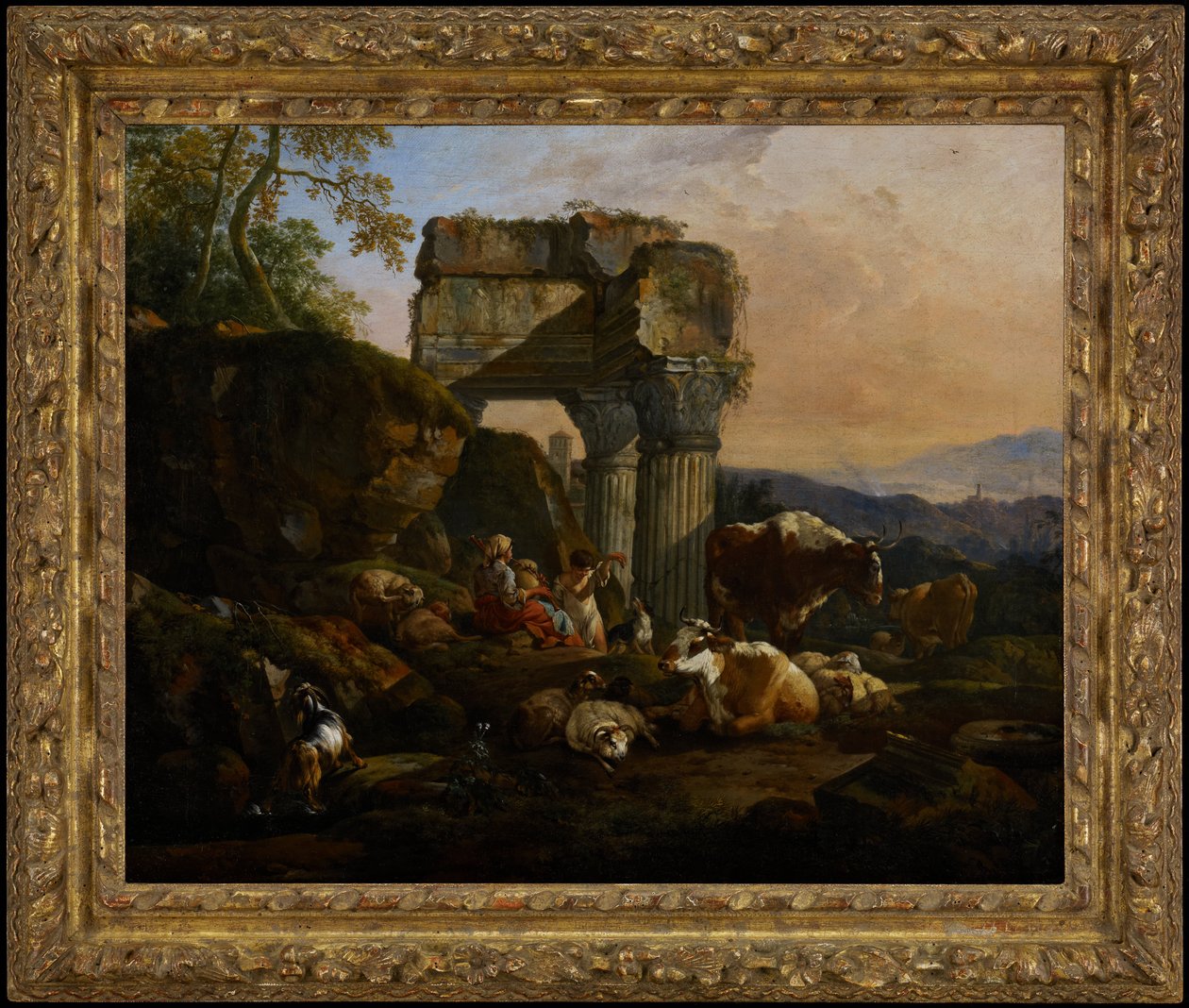 Römische Landschaft mit Vieh und Hirten von Johann Heinrich Roos