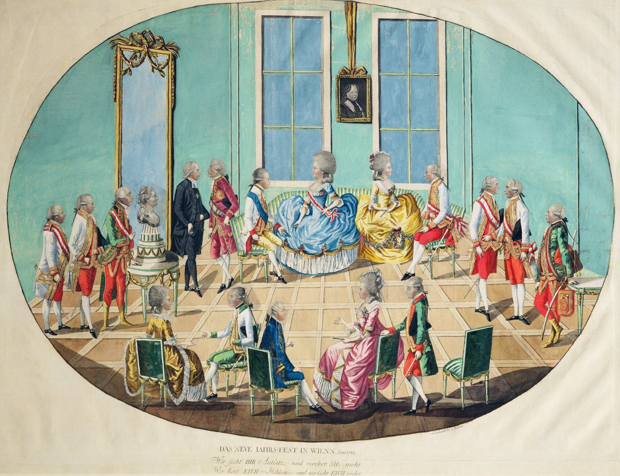 Neujahrsfeier in Wien im Jahr 1782, 1783 von Johann Hieronymus Loeschenkohl