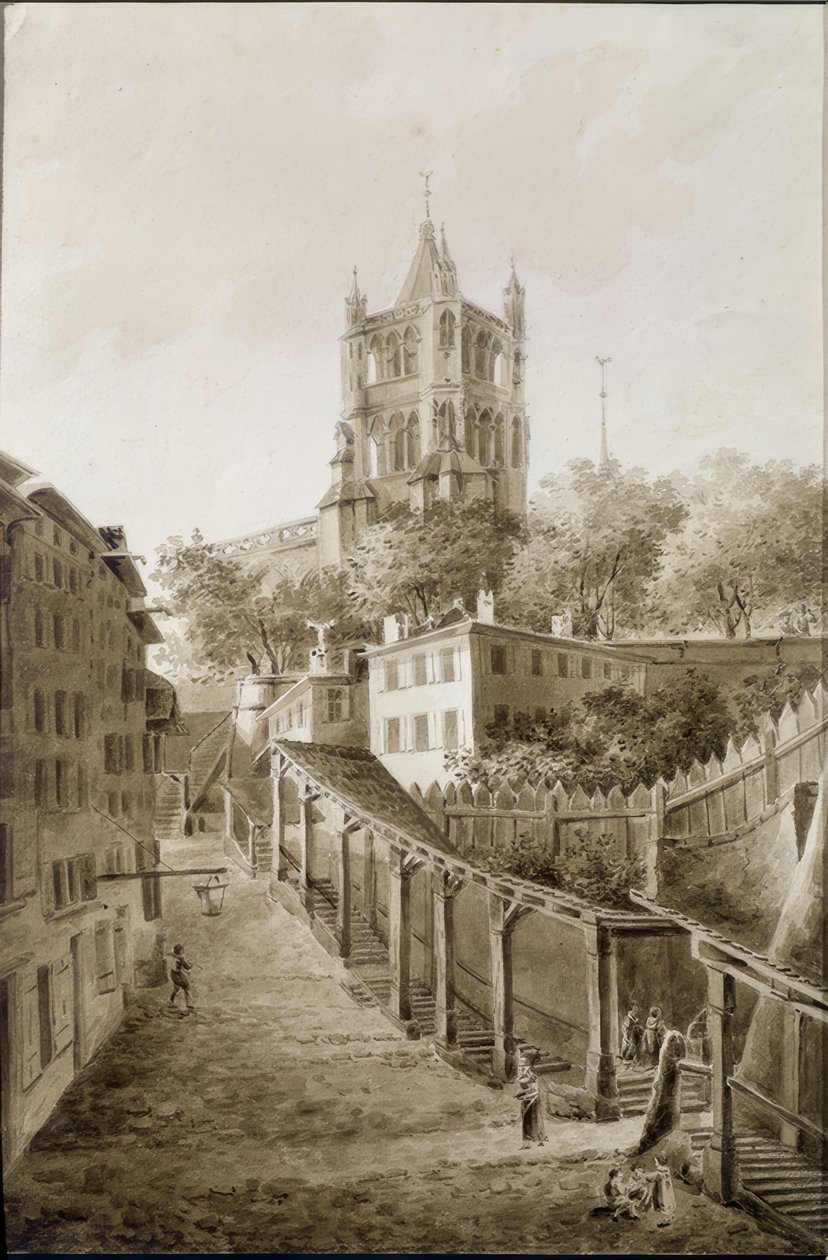 Escaliers du Marché und Kirchturm der Kathedrale von Johann Jakob Wetzel