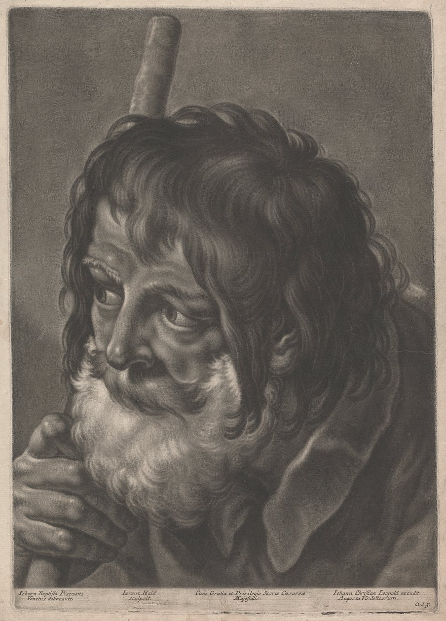 Porträt eines Mannes mit einem Stab von Johann Lorenz Haid