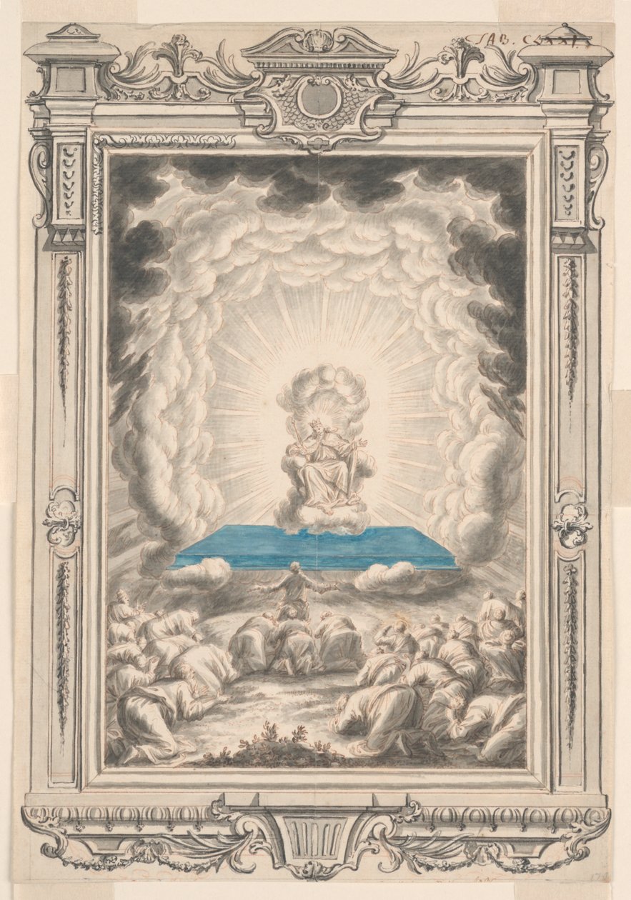Studie für Gott erscheint Moses und seinen Gefährten, Platte 171, Physica Sacra von Johann Melchior Füssli