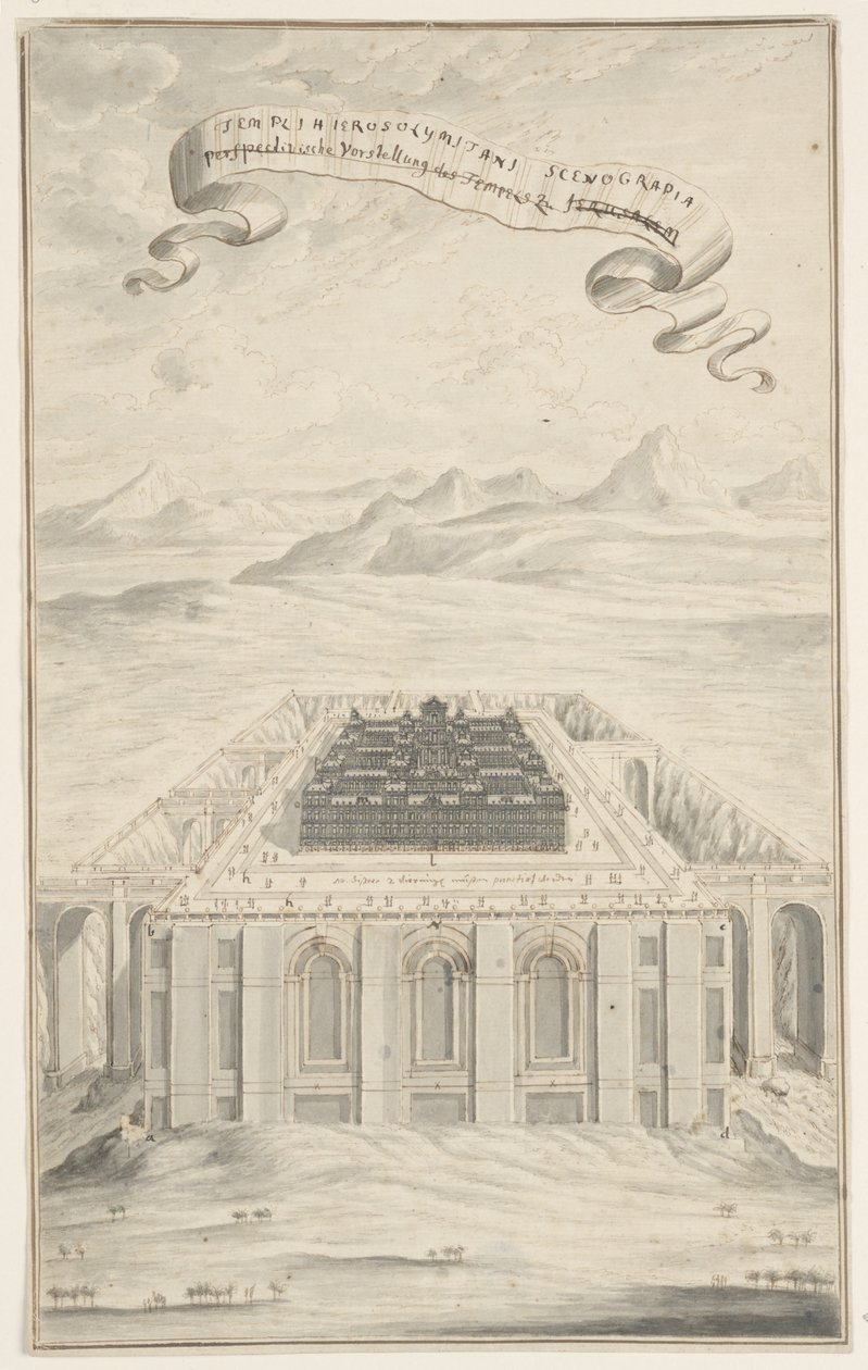 Studie für den Tempel in Jerusalem, Tafel 424, Physica Sacra von Johann Melchior Füssli