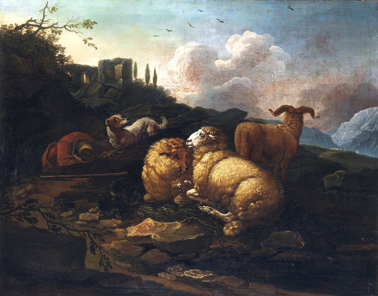 Schafe und Hirte von Johann Melchior Roos