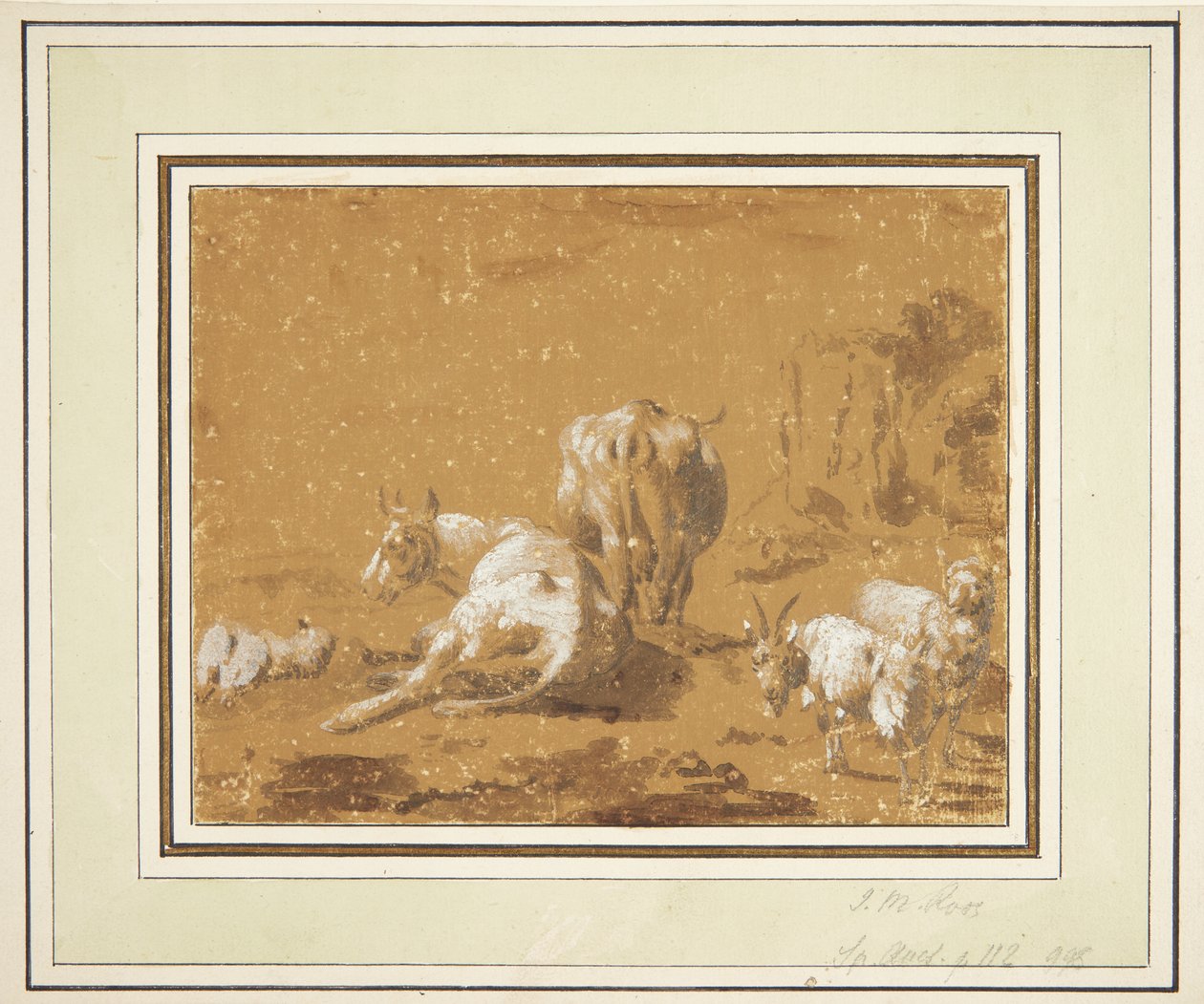 Landschaft mit Kühen und Ziegen von Johann Melchior Roos