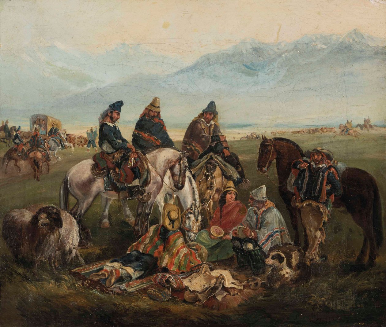 Huasos aus der Region Maule von Johann Moritz Rugendas