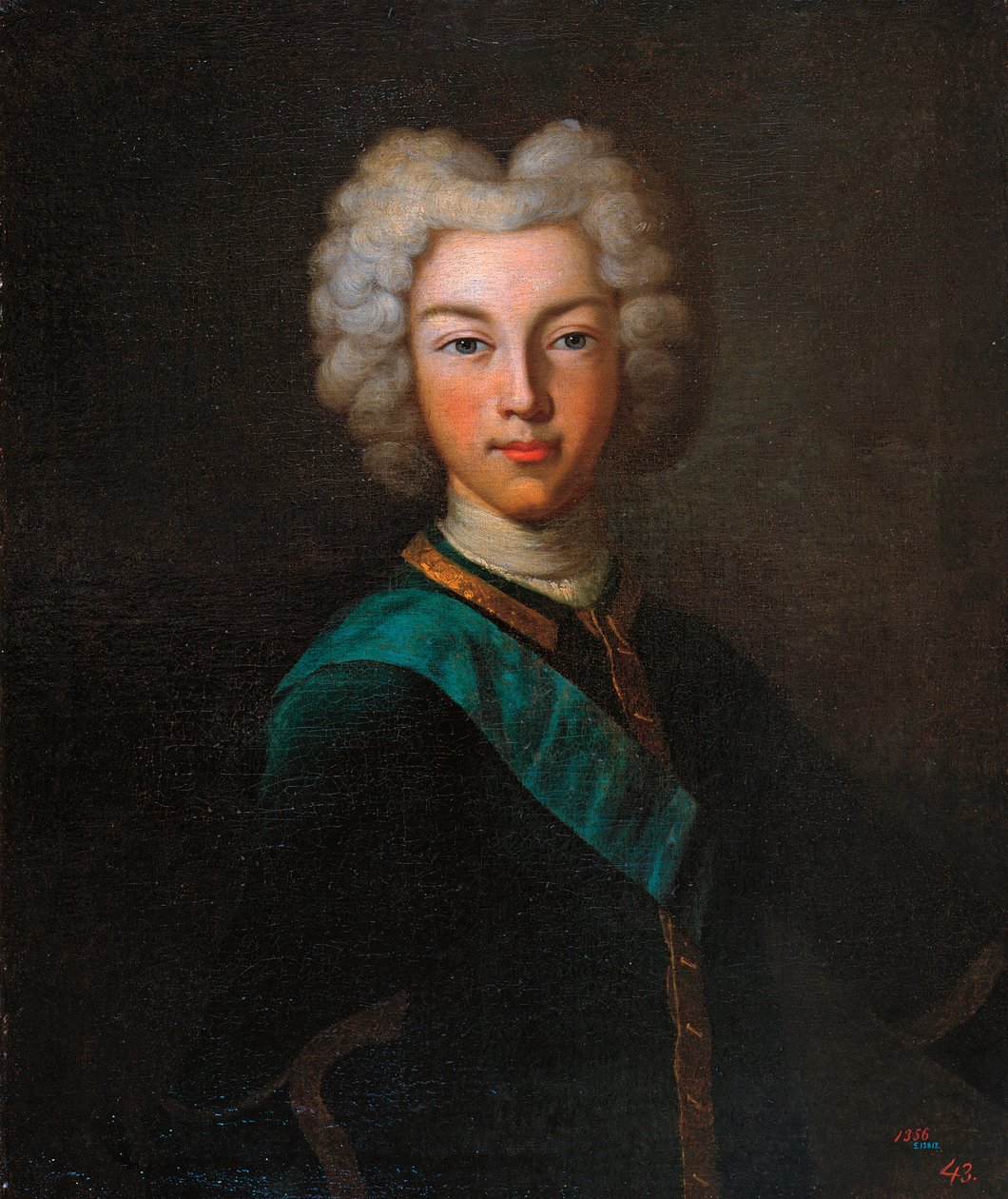 Porträt des Zaren Peter II. von Russland (1715-1730) - Johann Paul Lüdde, Öl auf Leinwand, Ende 1720 - Staatliches Freilichtmuseum Pawlowsk-Palast, Sankt Petersburg von Johann Paul (d.1739) Luedden