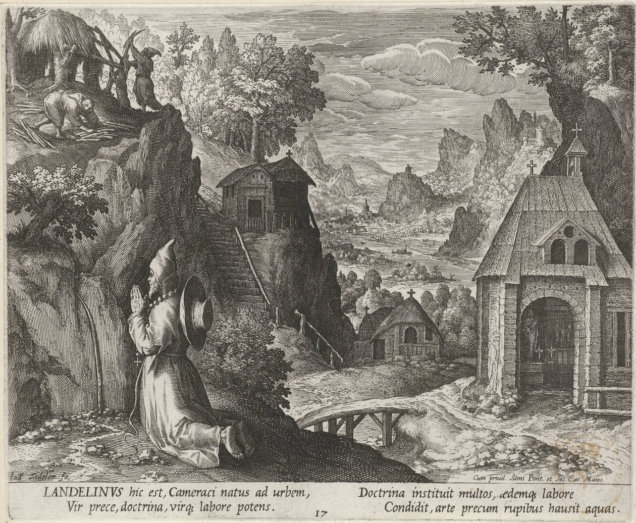 Heiliger Landelinus als Einsiedler von Johann Sadeler (I)