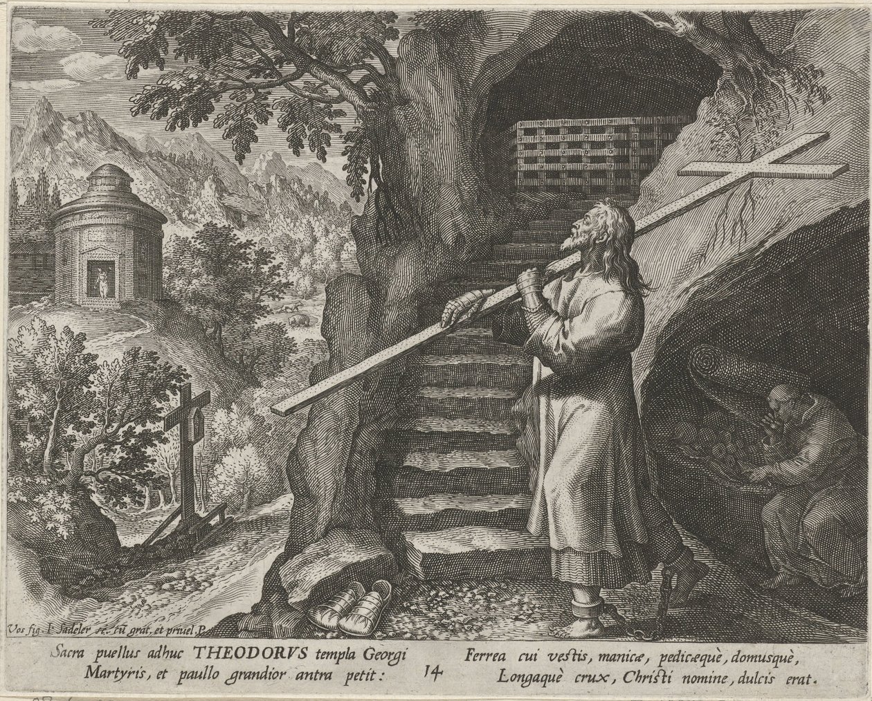 Heiliger Theodorus Tiro als Einsiedler von Johann Sadeler (I)