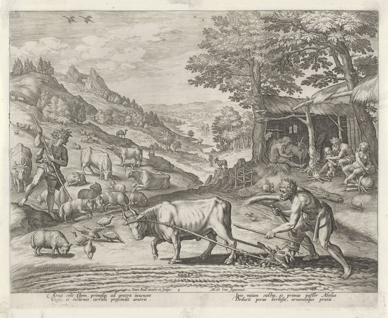 Kain und Abel als Landwirt und Hirte von Johann Sadeler (I)