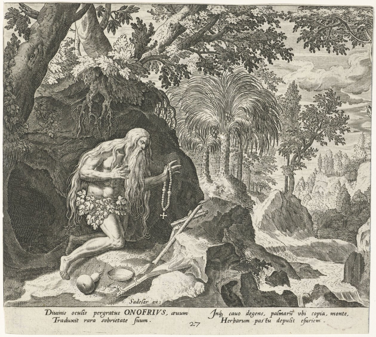 Onyphrius der Große als Einsiedler von Johann Sadeler (I)