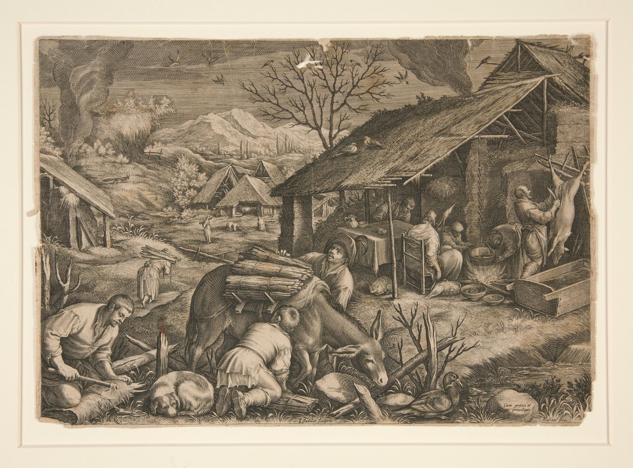 Winter, aus den Vier Jahreszeiten von Johann Sadeler I