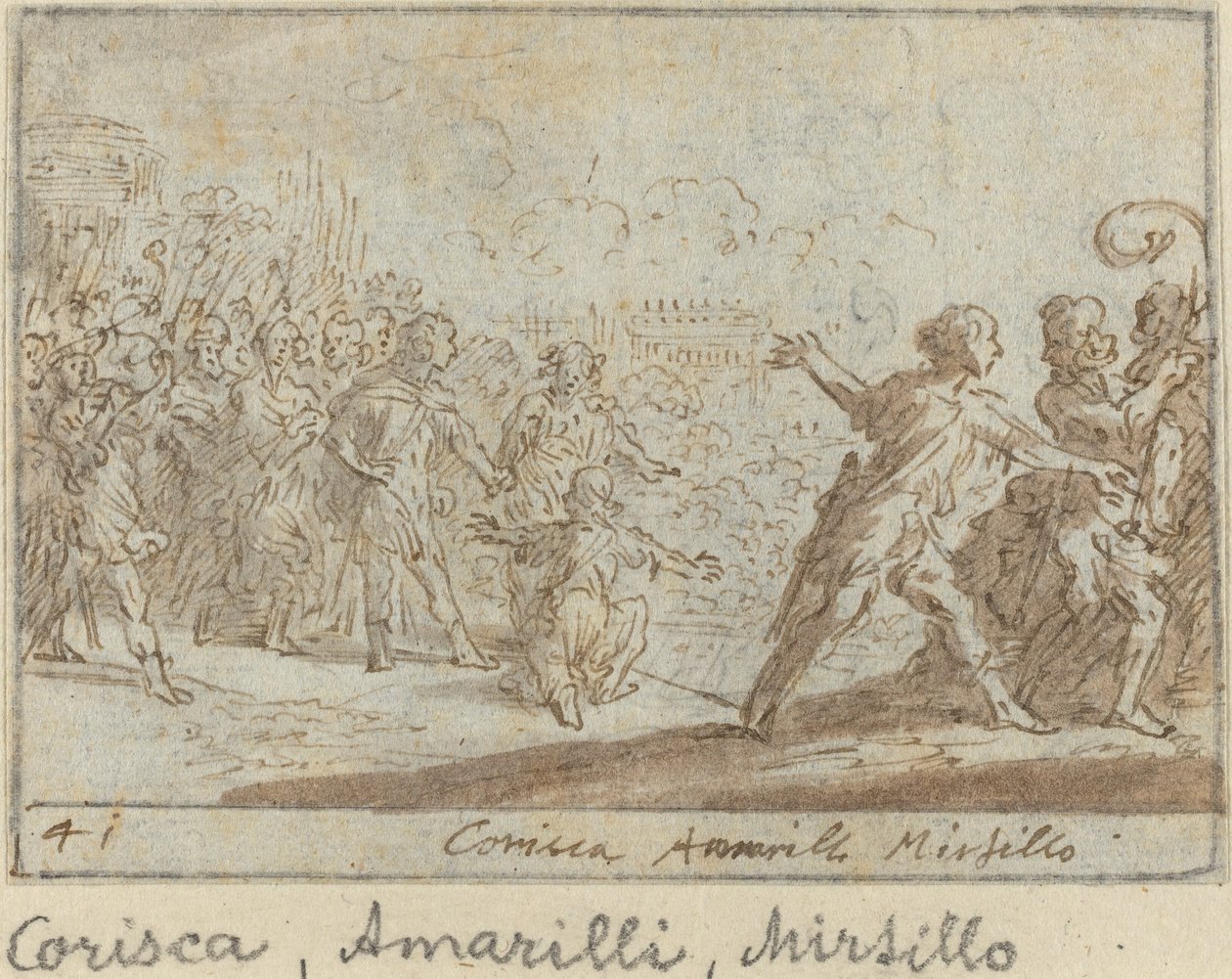 Corisca, Amarilli und Mirtillo von Johann Wilhelm Baur
