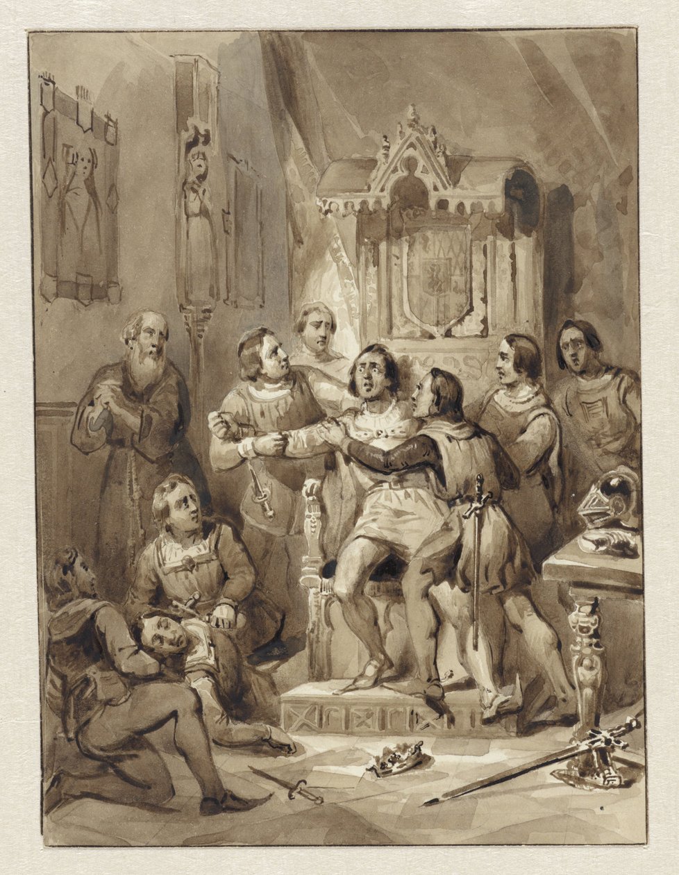 Graf Wilhelm V. wird wahnsinnig und ermordet Gerrit van Wateringen, 1357 von Johann Wilhelm Kaiser (I)