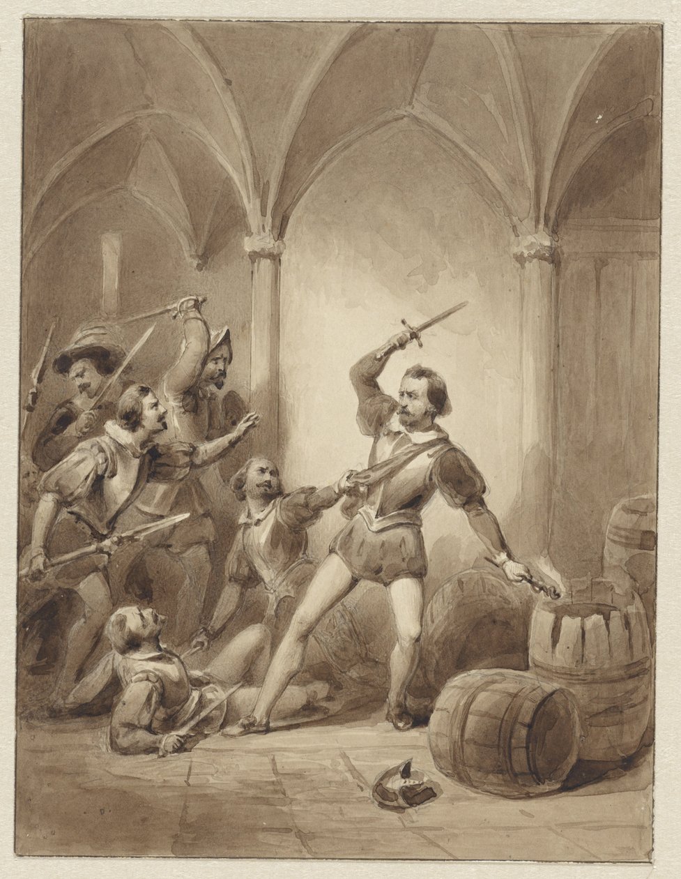Der Tod von Herman de Ruyter in Loevesteyn, 1570 von Johann Wilhelm Kaiser (I)
