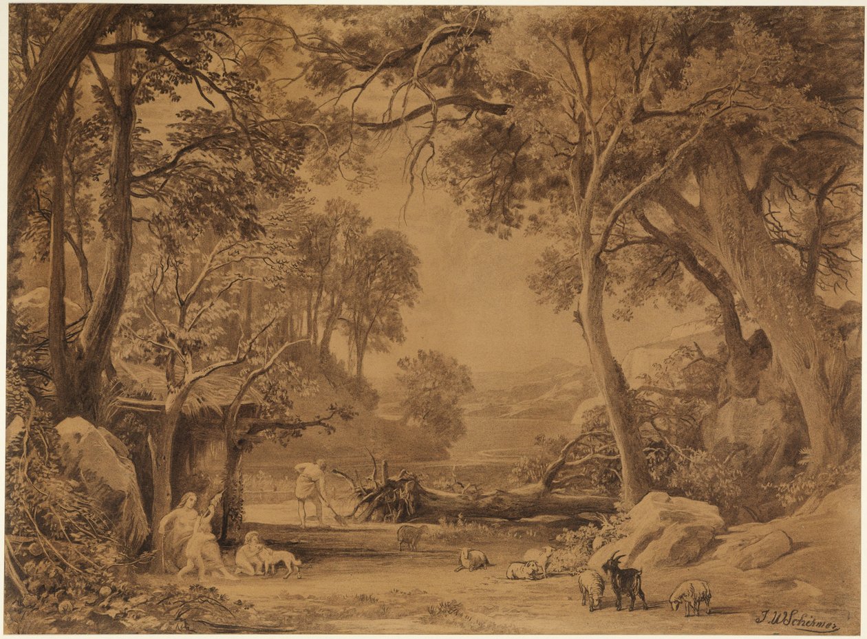 Die Arbeit (1. Mose 3, 19) von Johann Wilhelm Schirmer