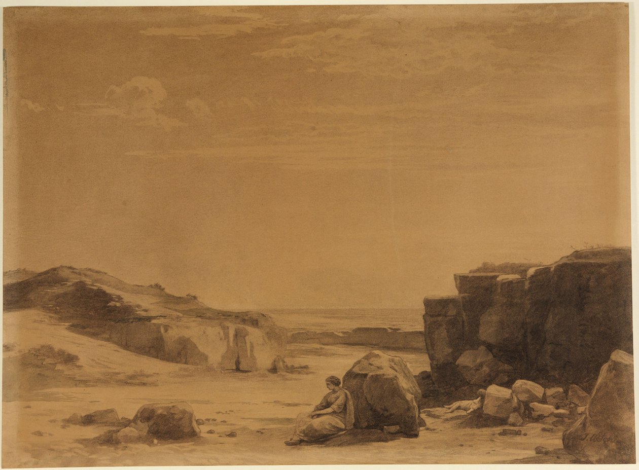 Hagar in der Wüste (1. Mose 21, 16) von Johann Wilhelm Schirmer