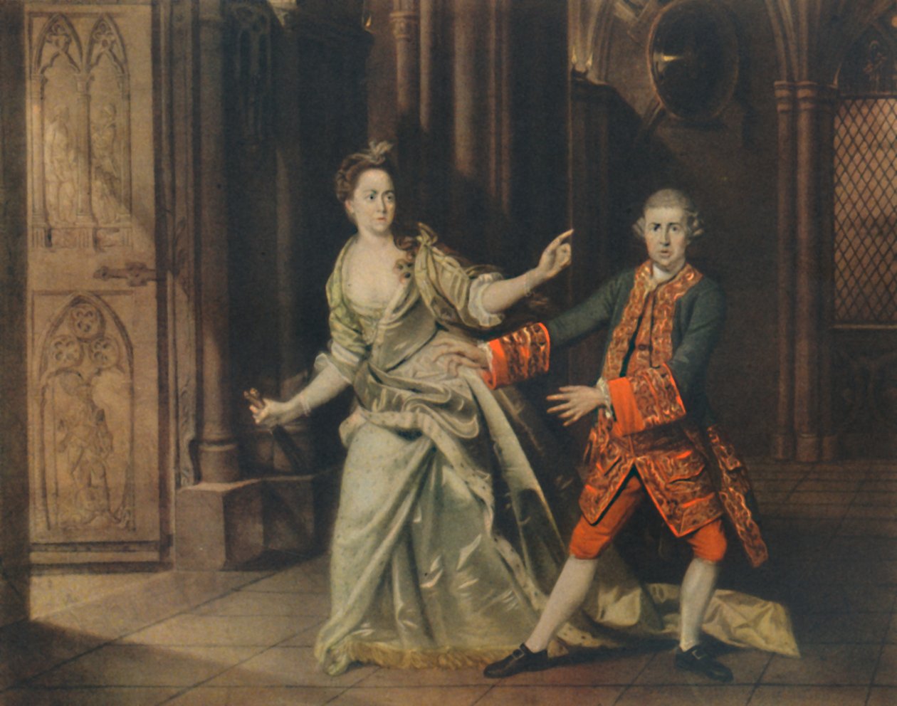 David Garrick und Mrs. Pritchard als Macbeth und Lady Macbeth, 1768, 1948 von Johan Joseph Zoffany