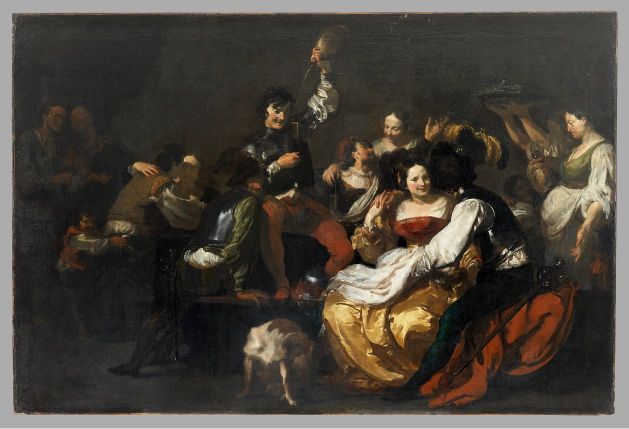 Gelage mit Soldaten und Prostituierten von Johann after Liss or Lis or von Lys