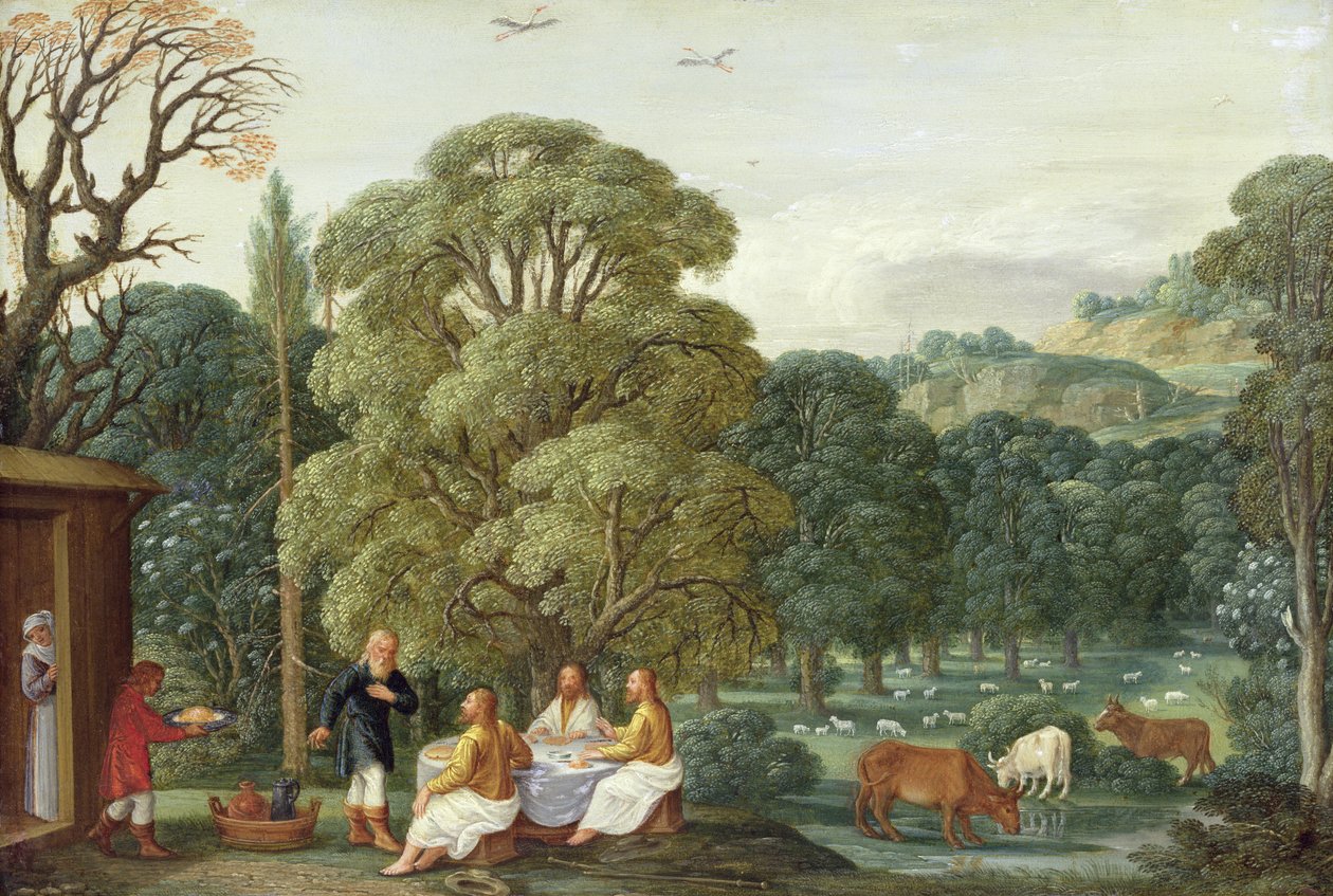Abraham bewirtet die drei Engel von Johann or Hans Konig