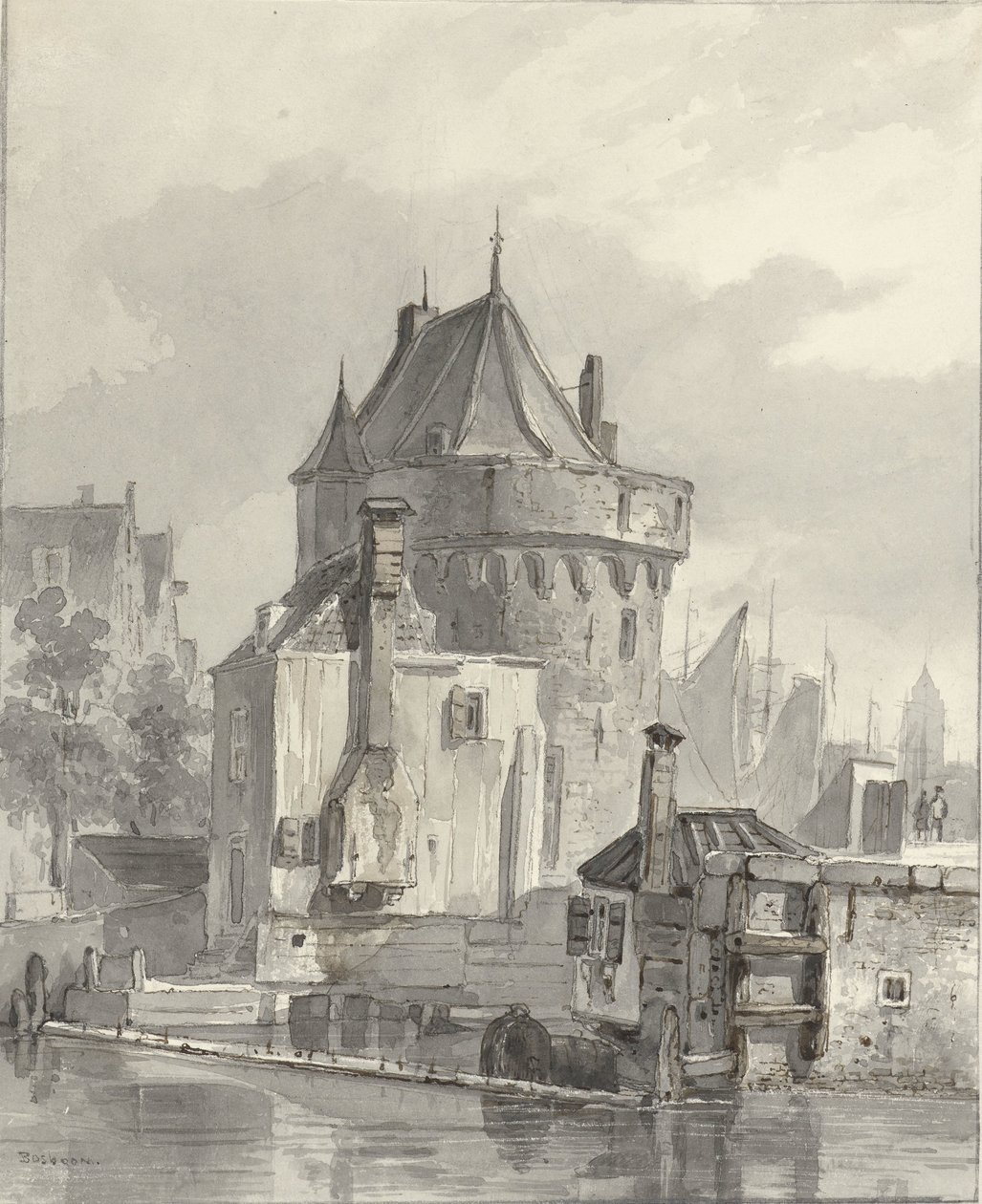 Ansicht des Hoofdtoren in Hoorn von Johannes Bosboom