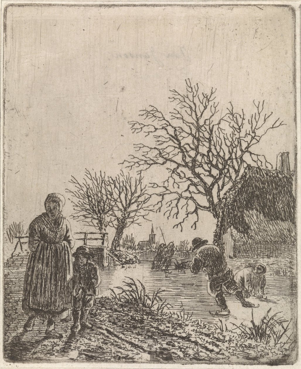 Landschaft mit Schlittschuhläufern von Johannes Christiaan Janson