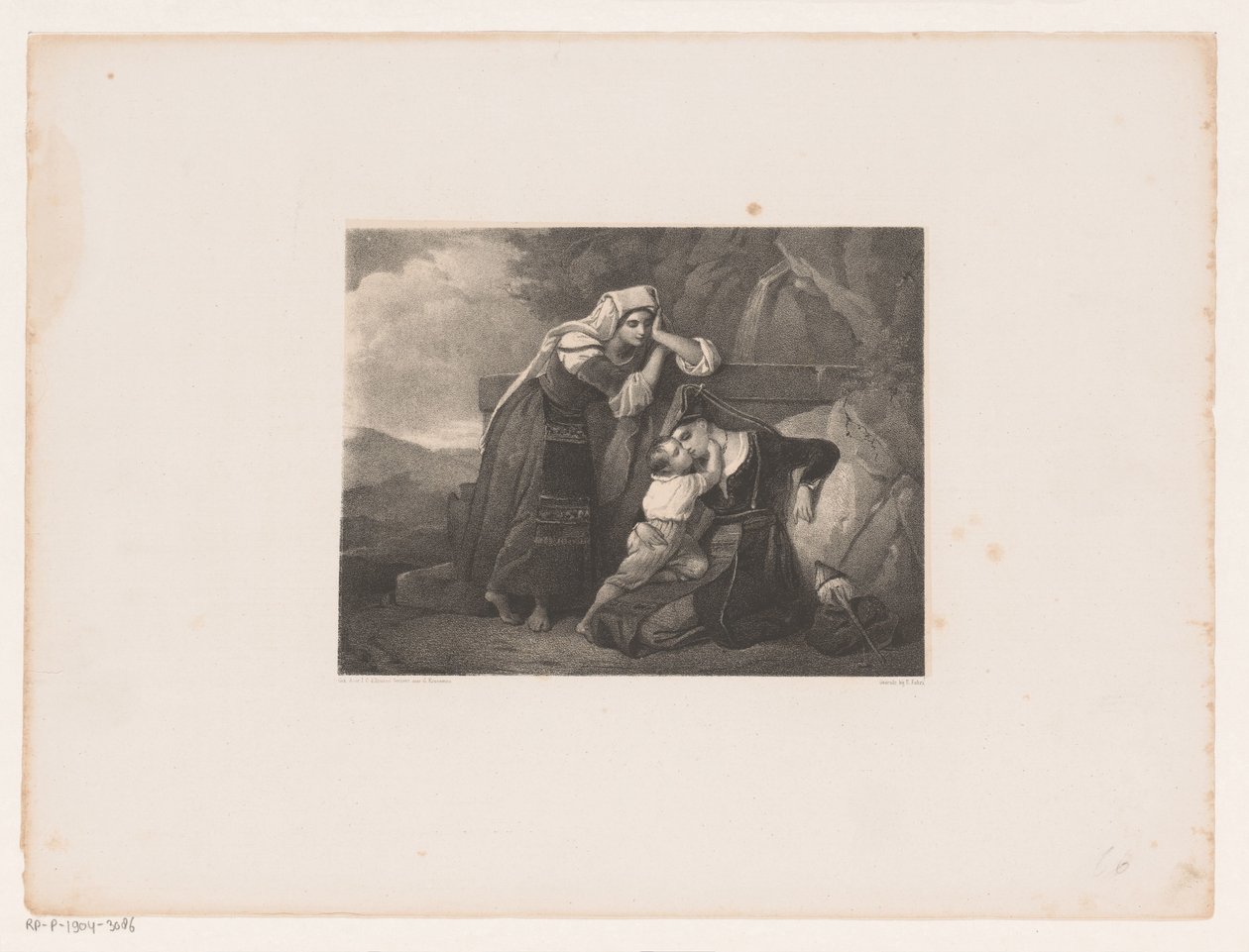 Italienische Frauen und ein Kind an einem Brunnen von Johannes Christiaan d