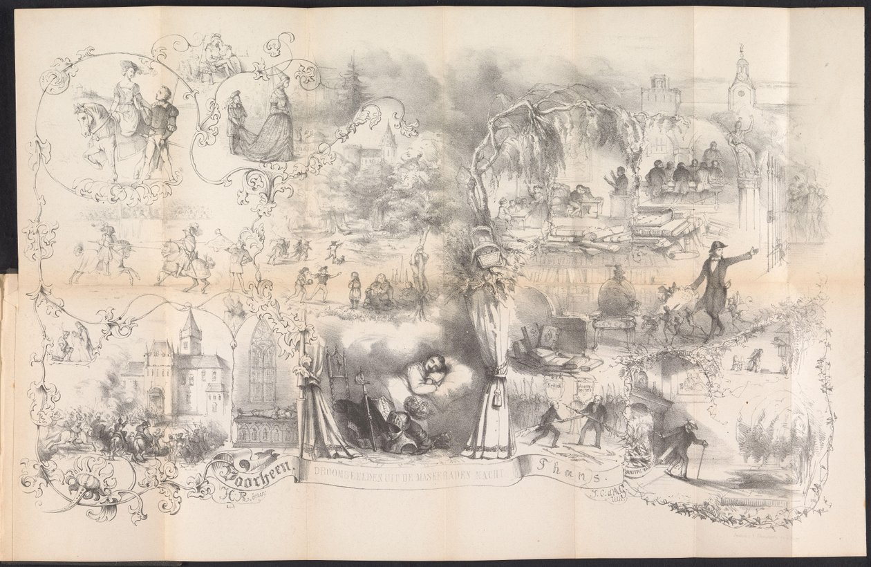 Karikatur im Leidener Studentenalmanach, 1856 von Johannes Christiaan d