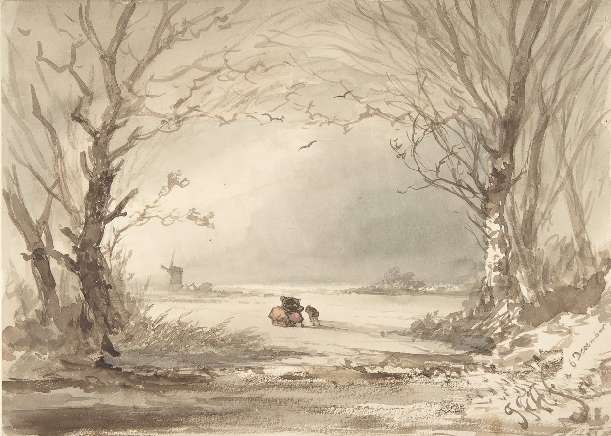 Eine Winterlandschaft, 1854 von Johannes Franciscus Hoppenbrouwers