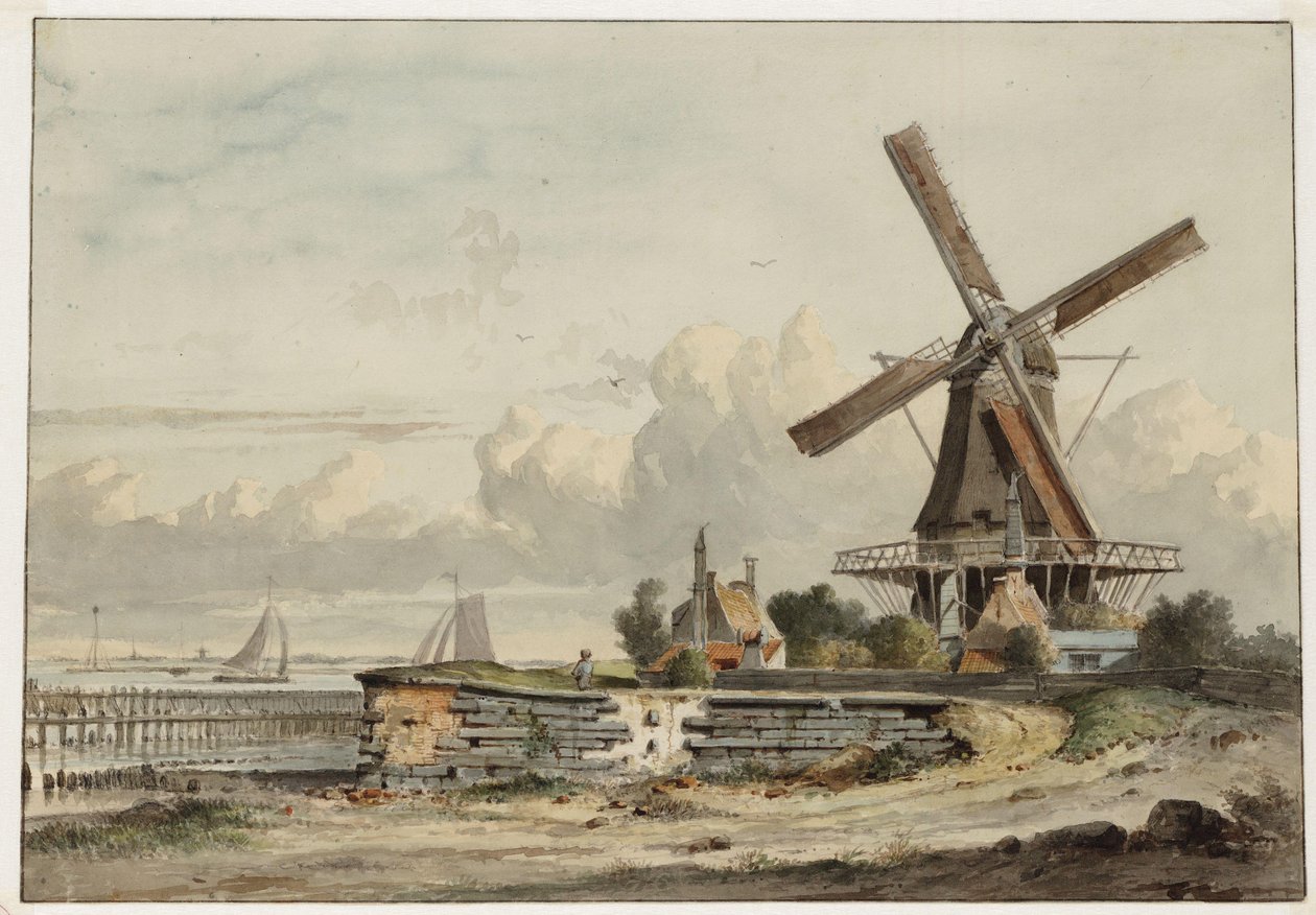Bolwerk het Blauwhoofd mit Mühle De Bok von Johannes Jelgerhuis