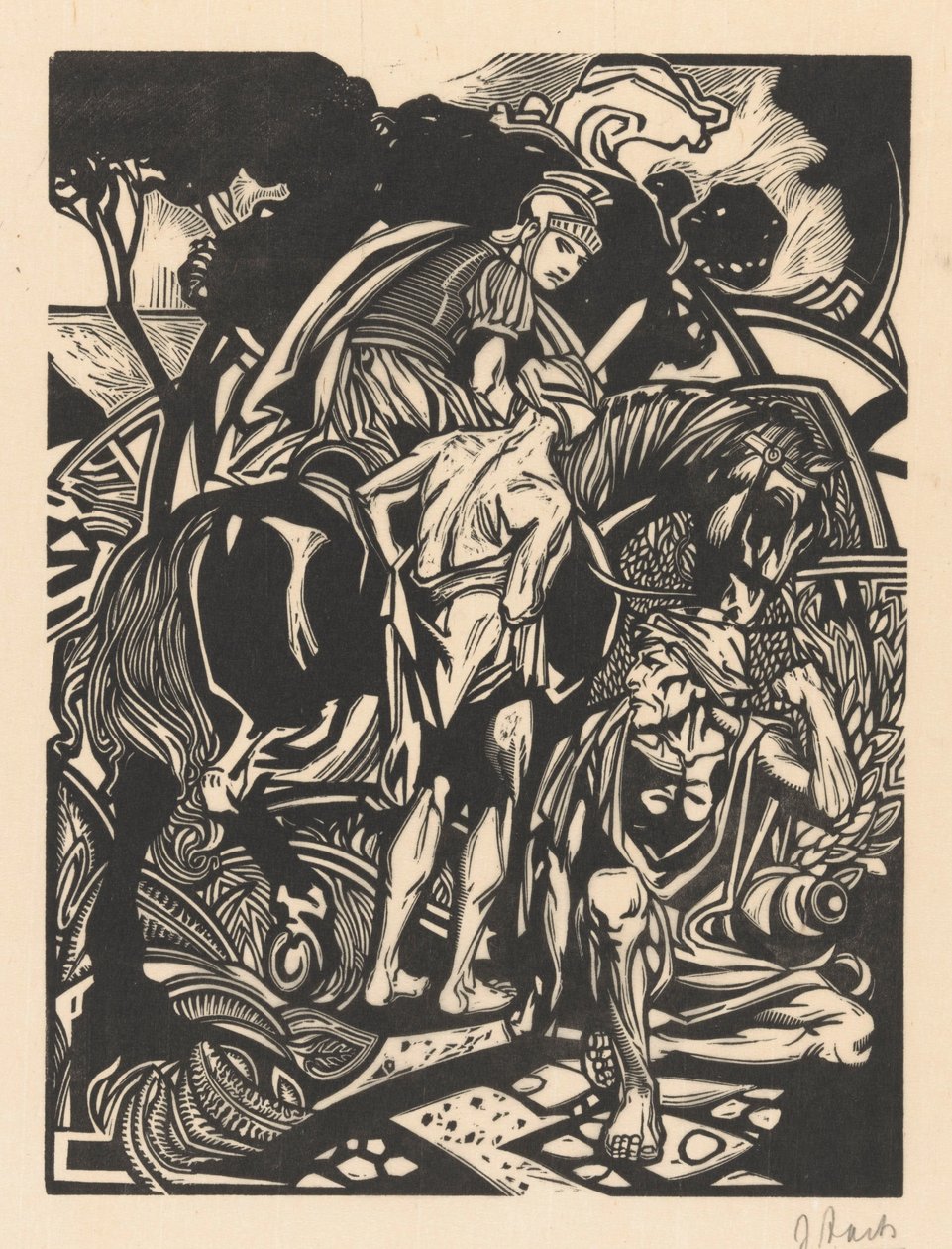 Römischer Reiter zu Pferd von Johannes Josephus Aarts (signed by artist)