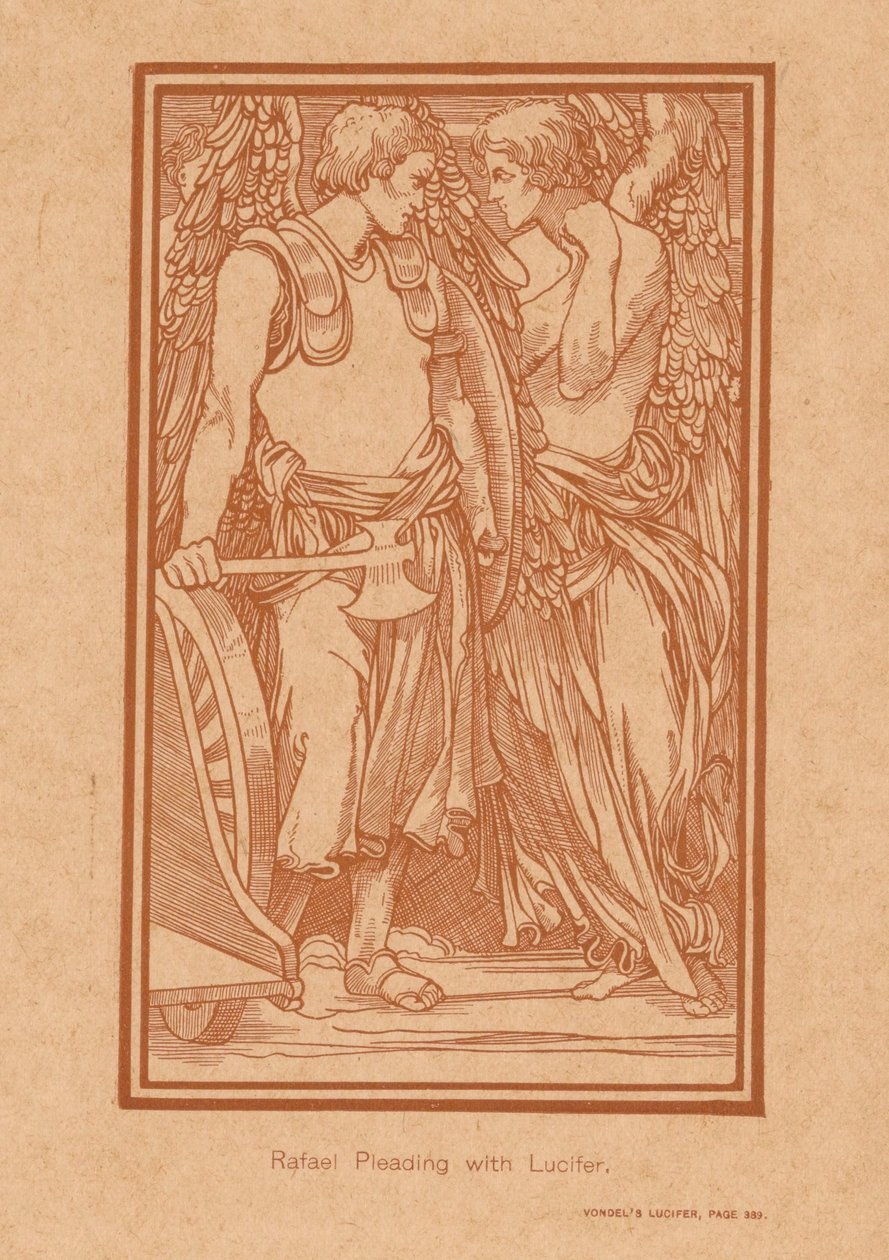 Rafael versucht, Luzifer zur Vernunft zu bringen von Johannes Josephus Aarts