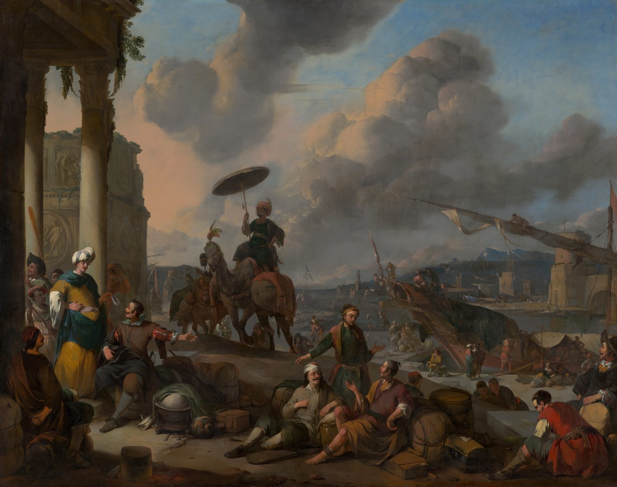 Hafen am Mittelmeer von Johannes Lingelbach