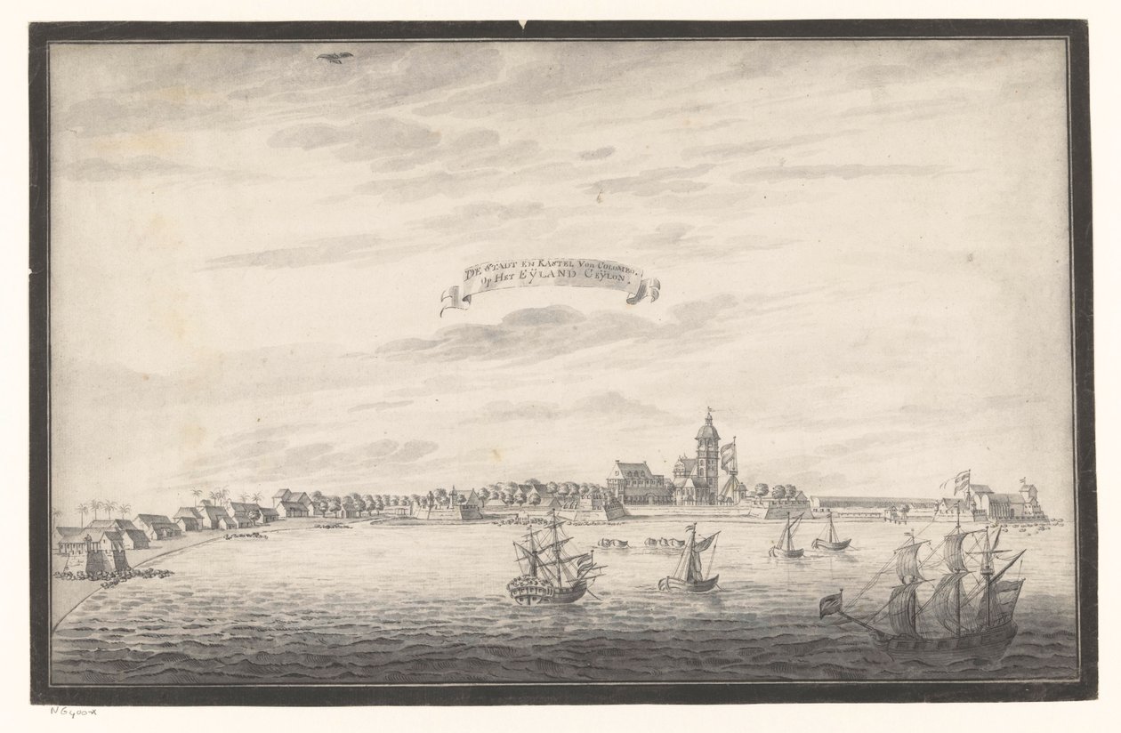 Ansicht von Colombo (Die Stadt und Festung von Colombo auf der Insel Ceylon) von Johannes Rach (possibly)