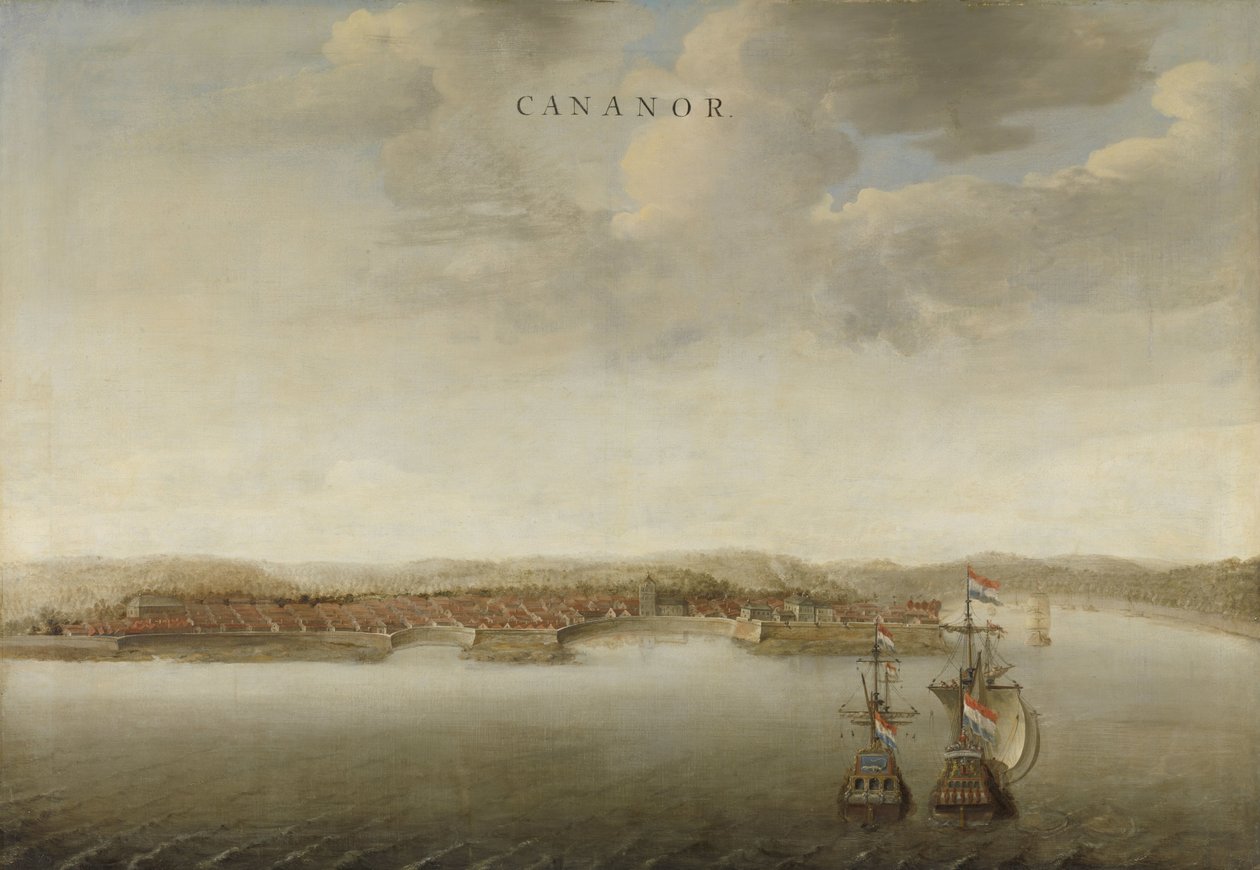 Ansicht von Cannanore an der Malabarküste in Indien von Johannes Vinckboons (attributed to)