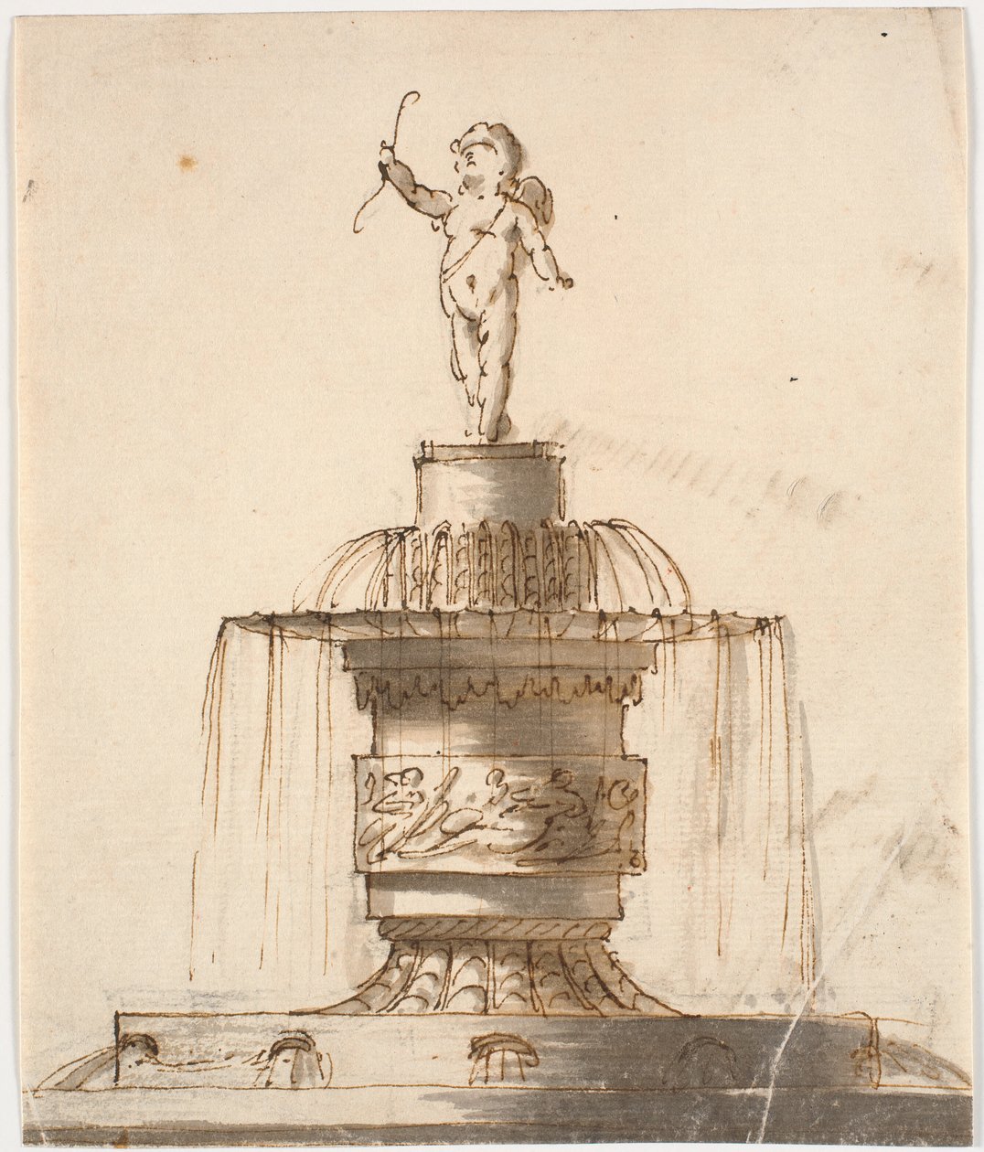 Springbrunnen mit amorpher Figur von Johannes Wiedewelt