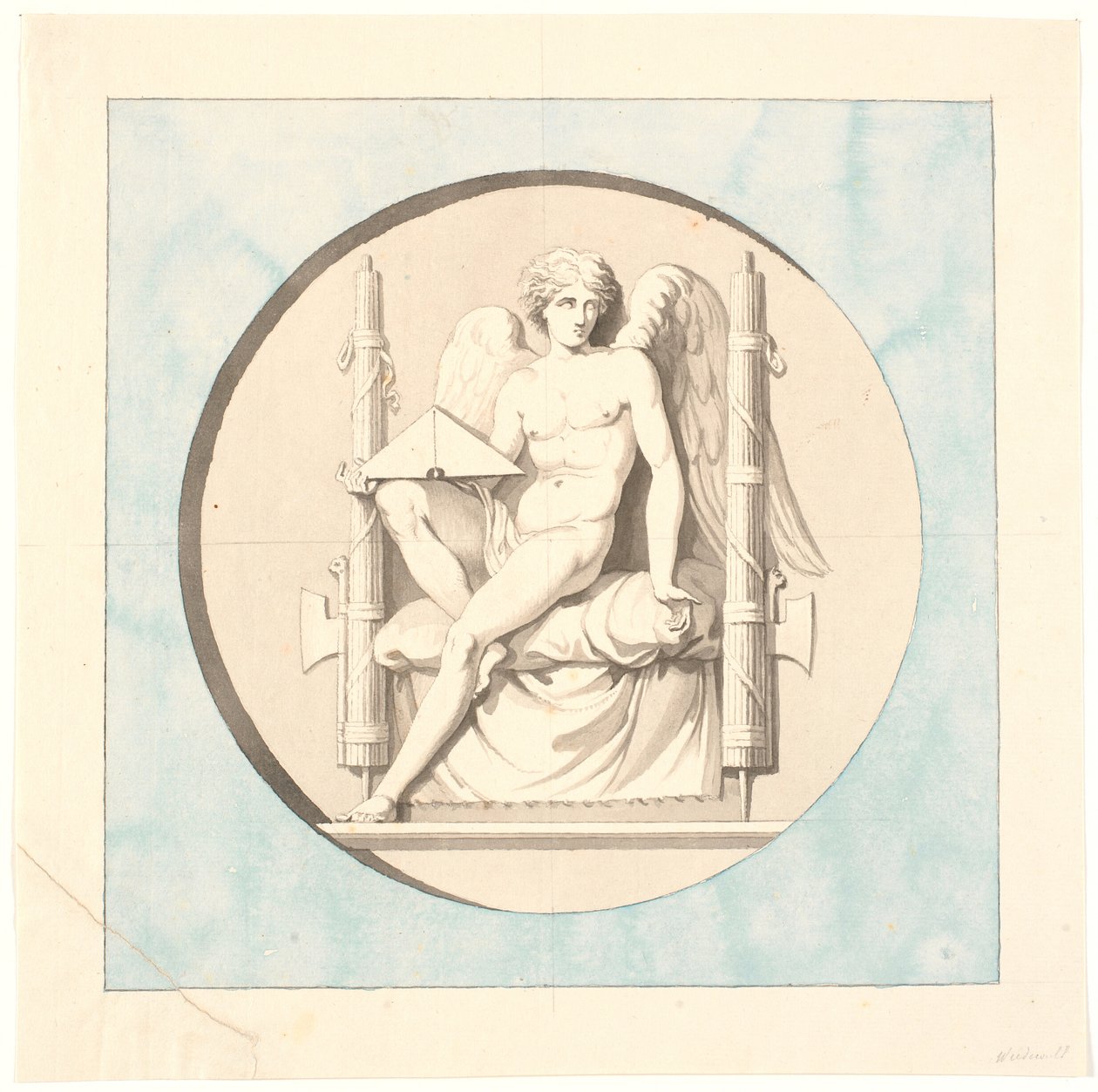Der Genius der Gerechtigkeit. Zeichnung für das Marmorrelief auf der Freiheitsstatue von Johannes Wiedewelt