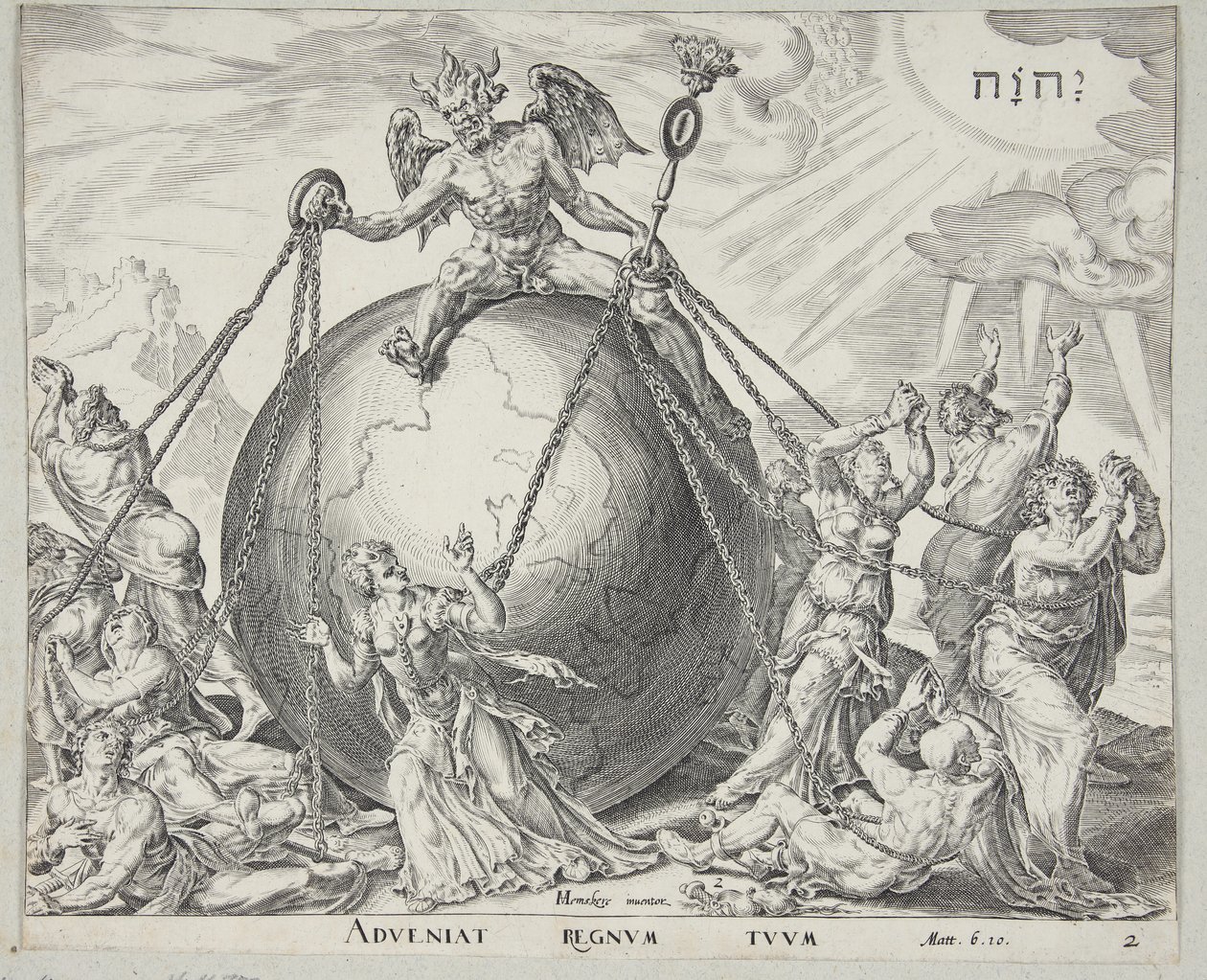 Der Mensch, der versucht, sich von der Herrschaft des Teufels zu befreien von Johannes Wierix
