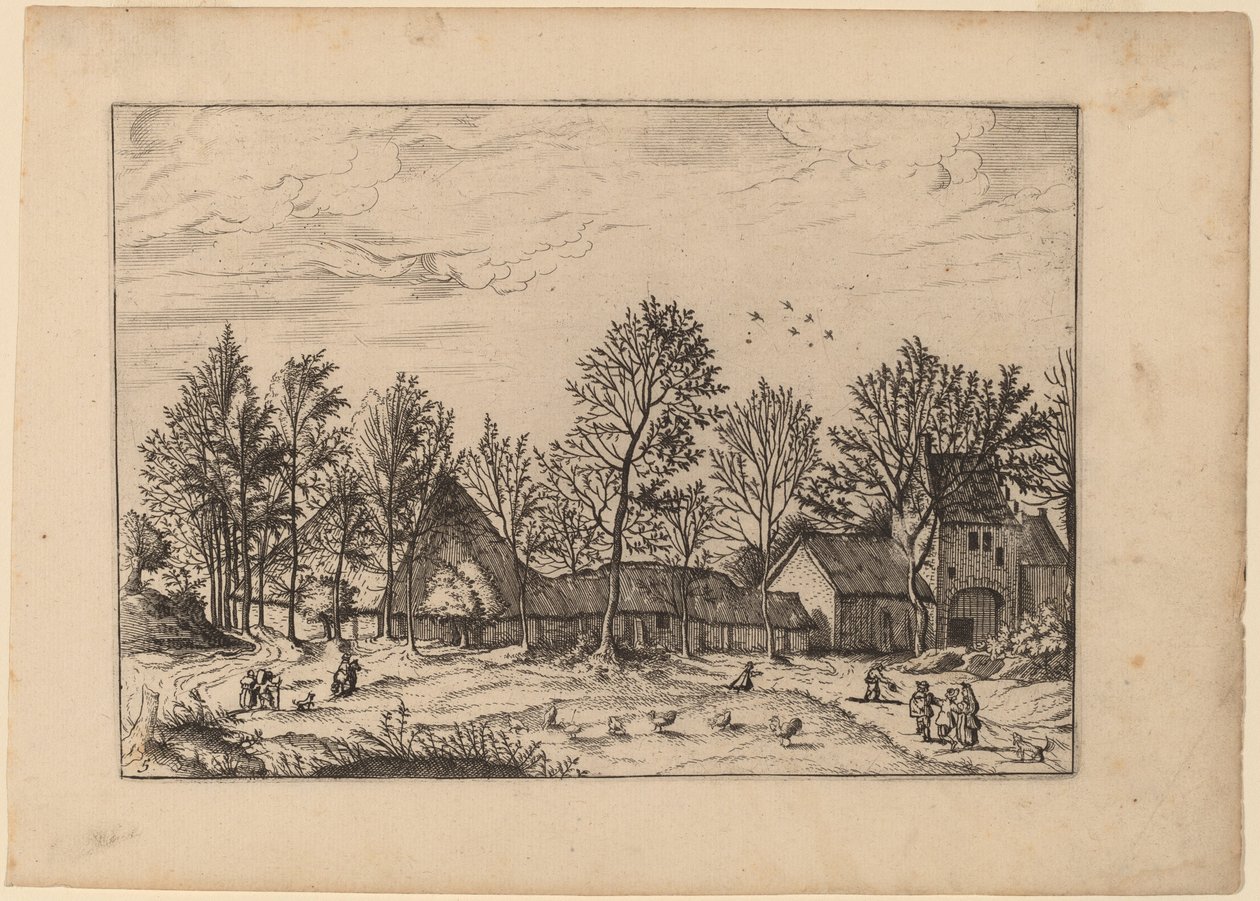 Bauernhof mit Tor von Johannes and Lucas van Doetechum after Master of the Small Landscapes
