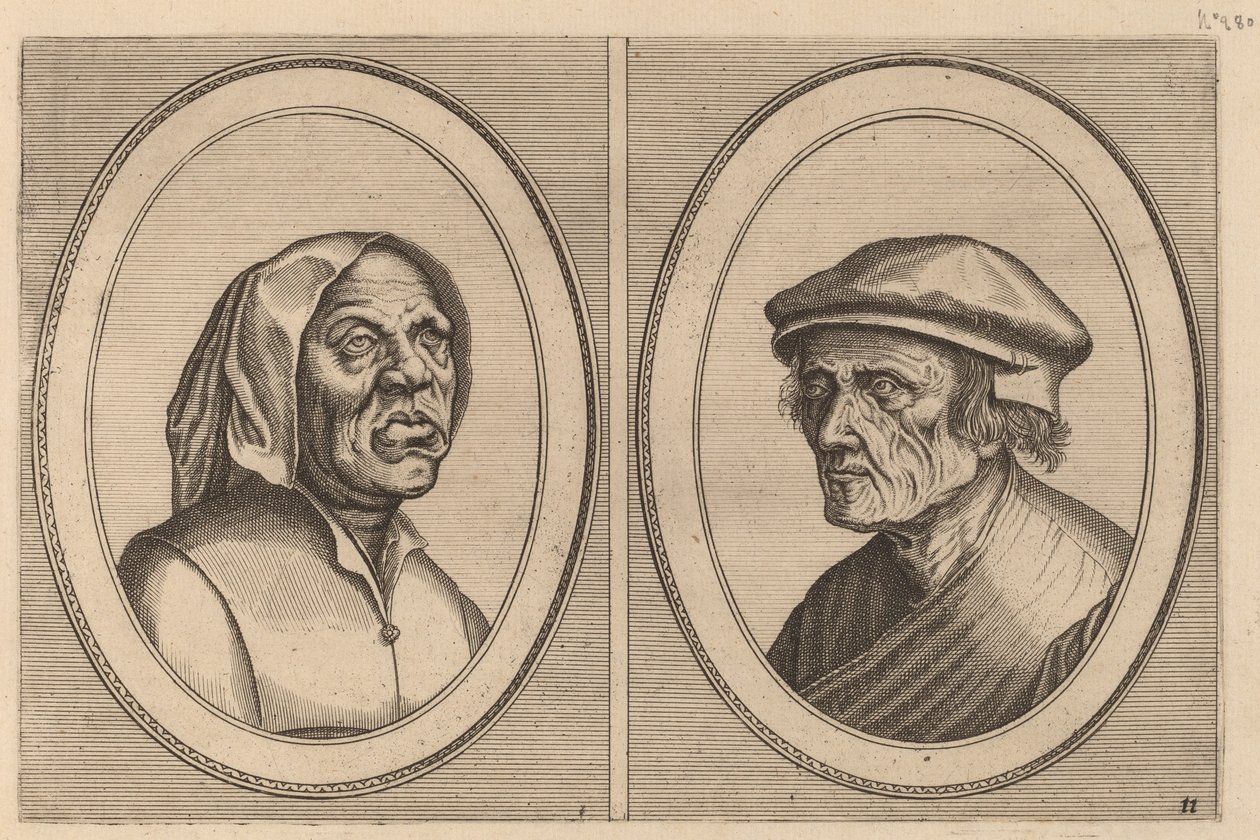 "Baef Schol-becx" und "Spruyt Vroegh-bedorven" von Johannes and Lucas van Doetechum after Pieter Bruegel the Elder